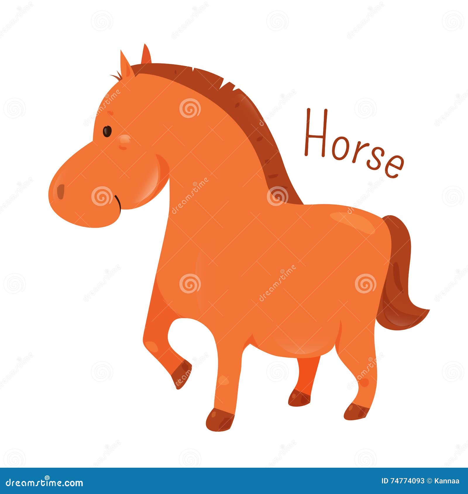 horse. domestic pets. sticker for kids.