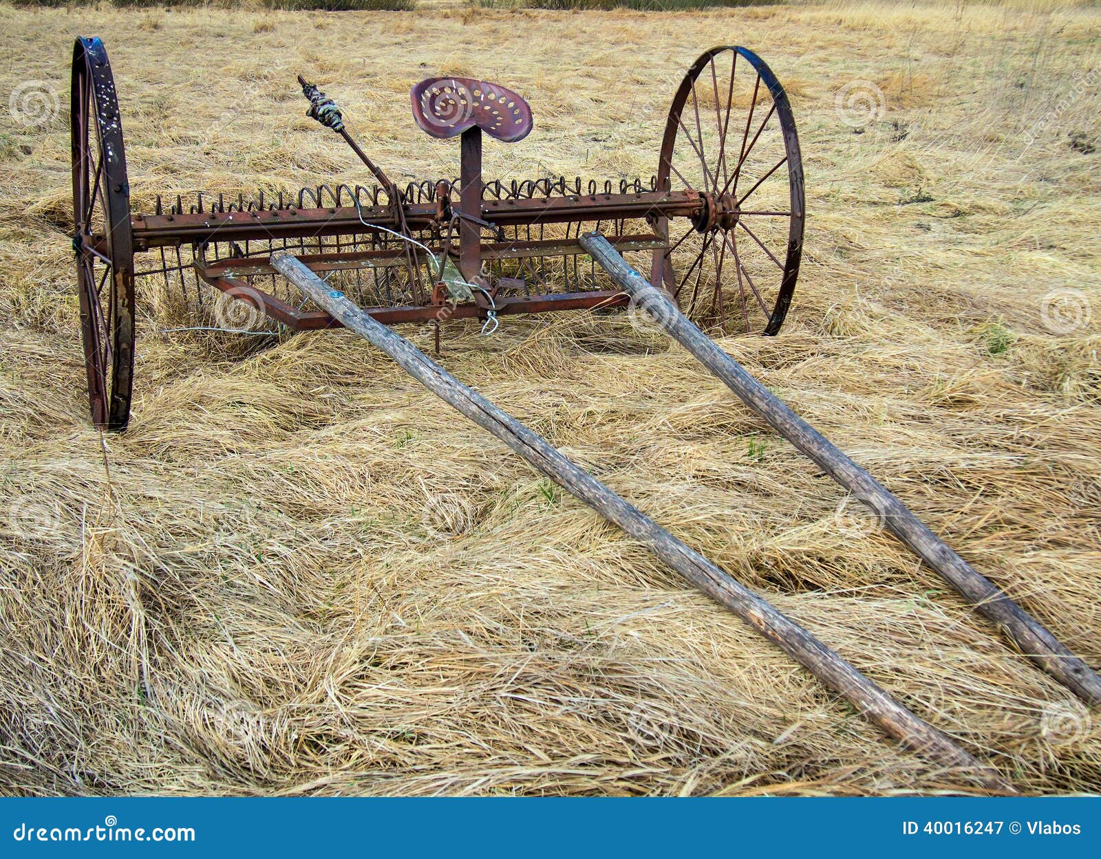 Horse Drawn Rake stock image. Image of metal, country 40016247