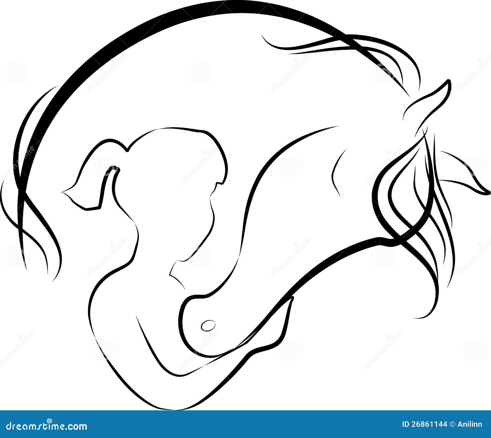 Horse and girl stock vector. Illustration of artistic 26861144