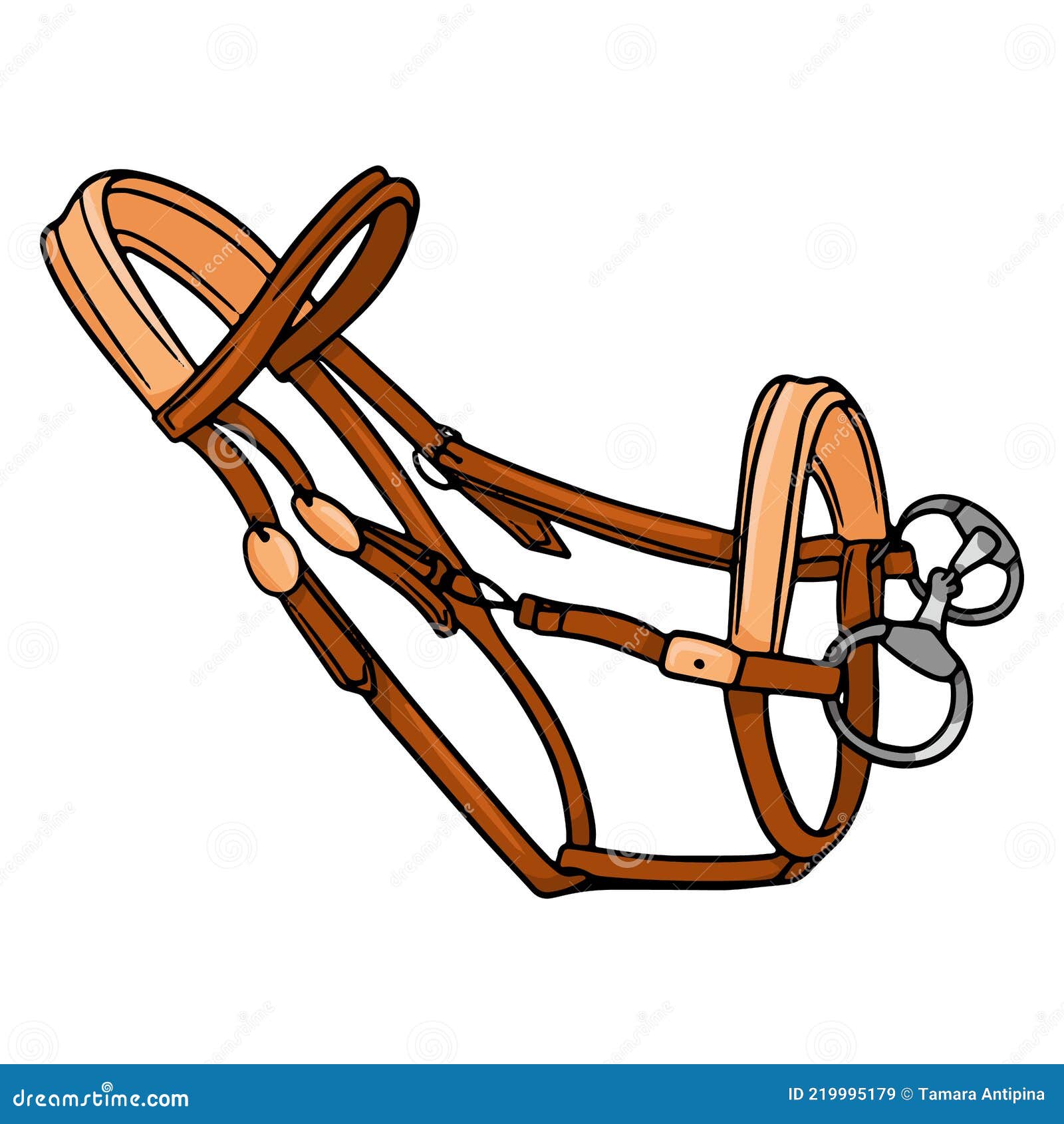 Horse Harness Bridle for Riding Vector Illustration in Cartoon Style ...