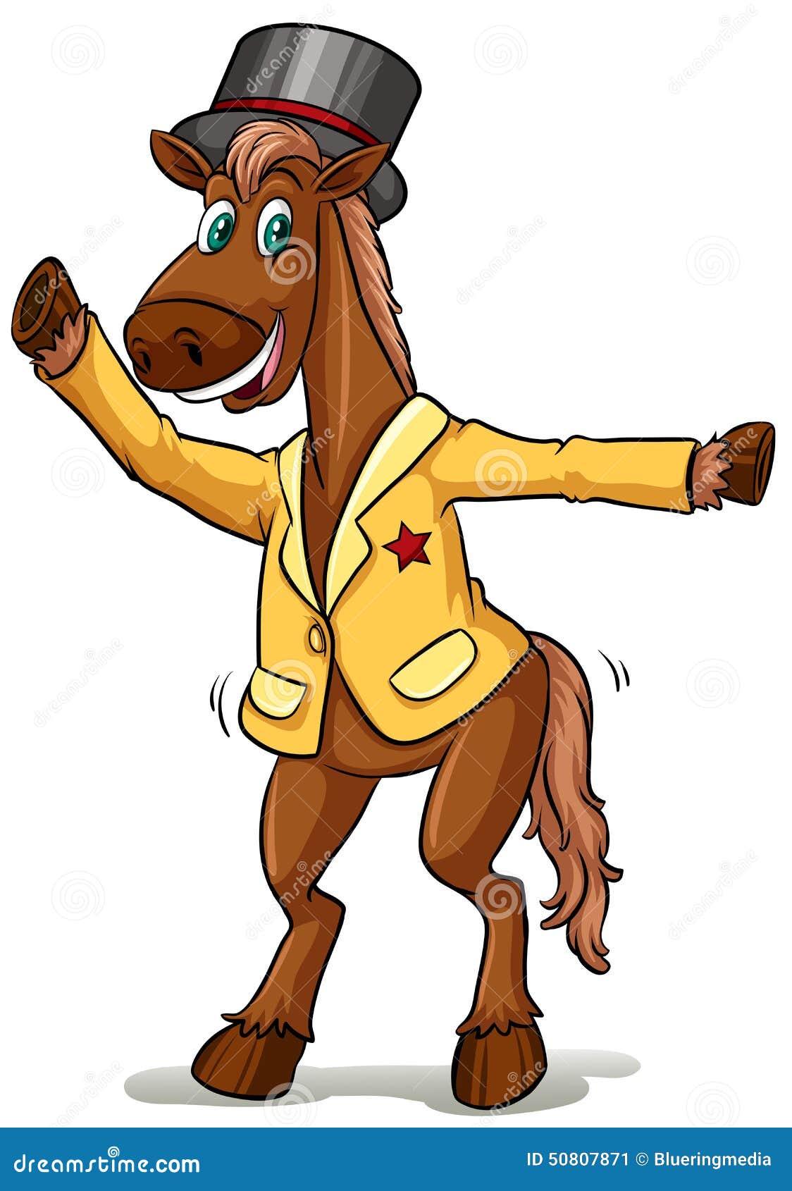 A horse with a hat stock vector. Illustration of horse 50807871