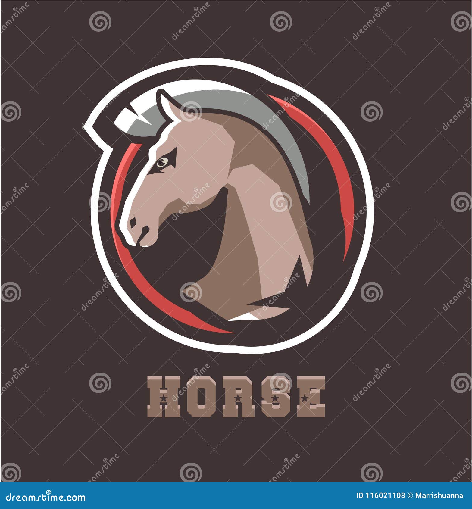 Horse head emblem stock vector. Illustration of element 116021108