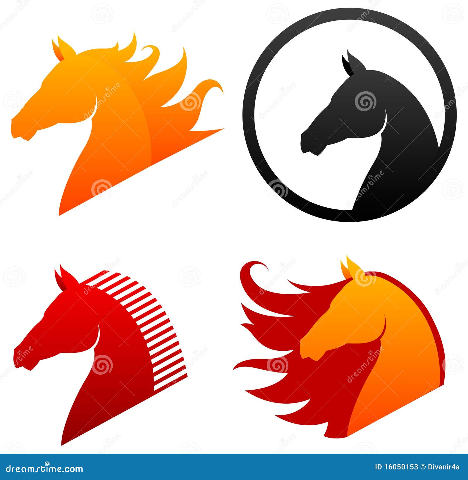 Horse head icons stock illustration. Illustration of horse 16050153