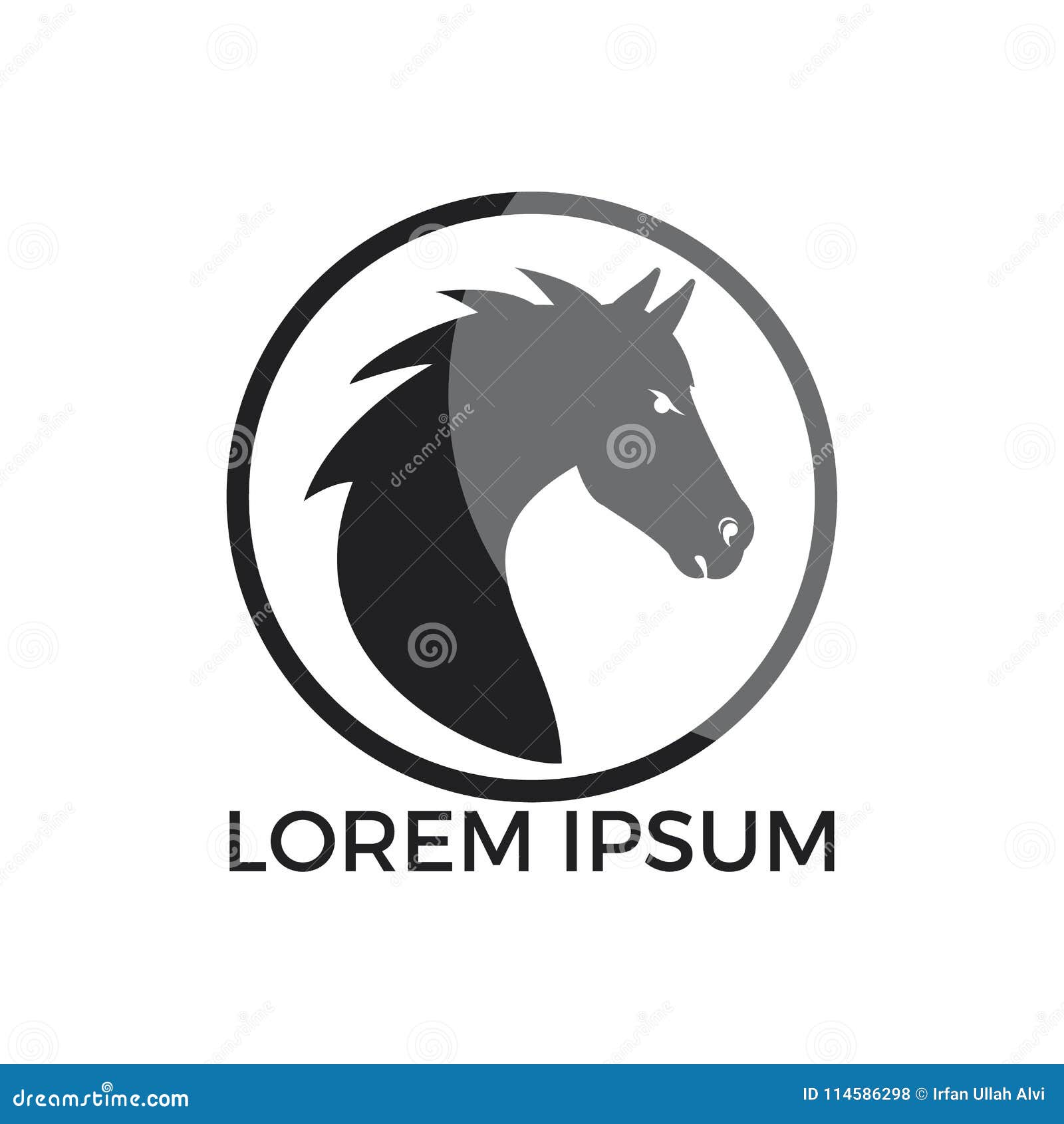 Horse head logo design. stock vector. Illustration of emblem 114586298