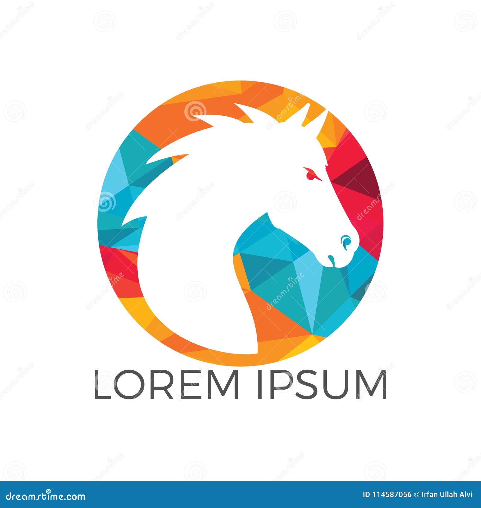 Horse head logo design. stock vector. Illustration of life 114587056