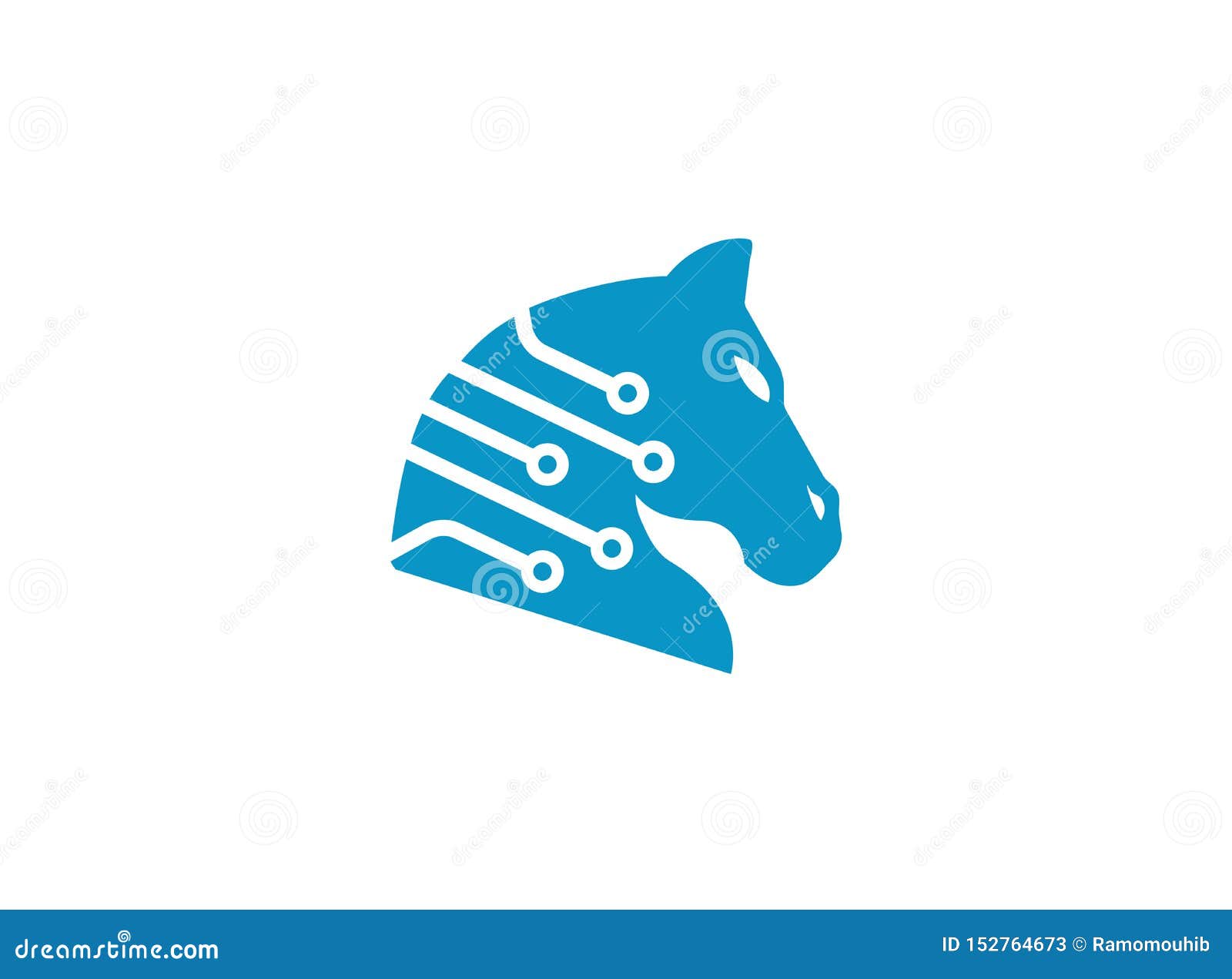 Horse Head Technology Icon for Logo Design Illustration Stock