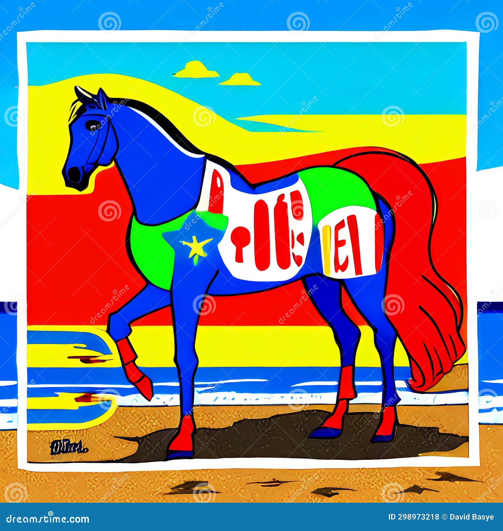 Horse stock illustration. Illustration of posing, ocean 298973218