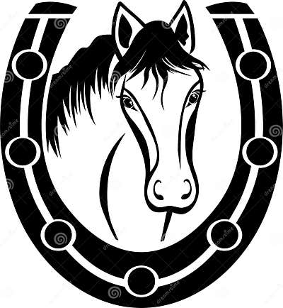 Horse and Horseshoe stock vector. Illustration of black - 49612397