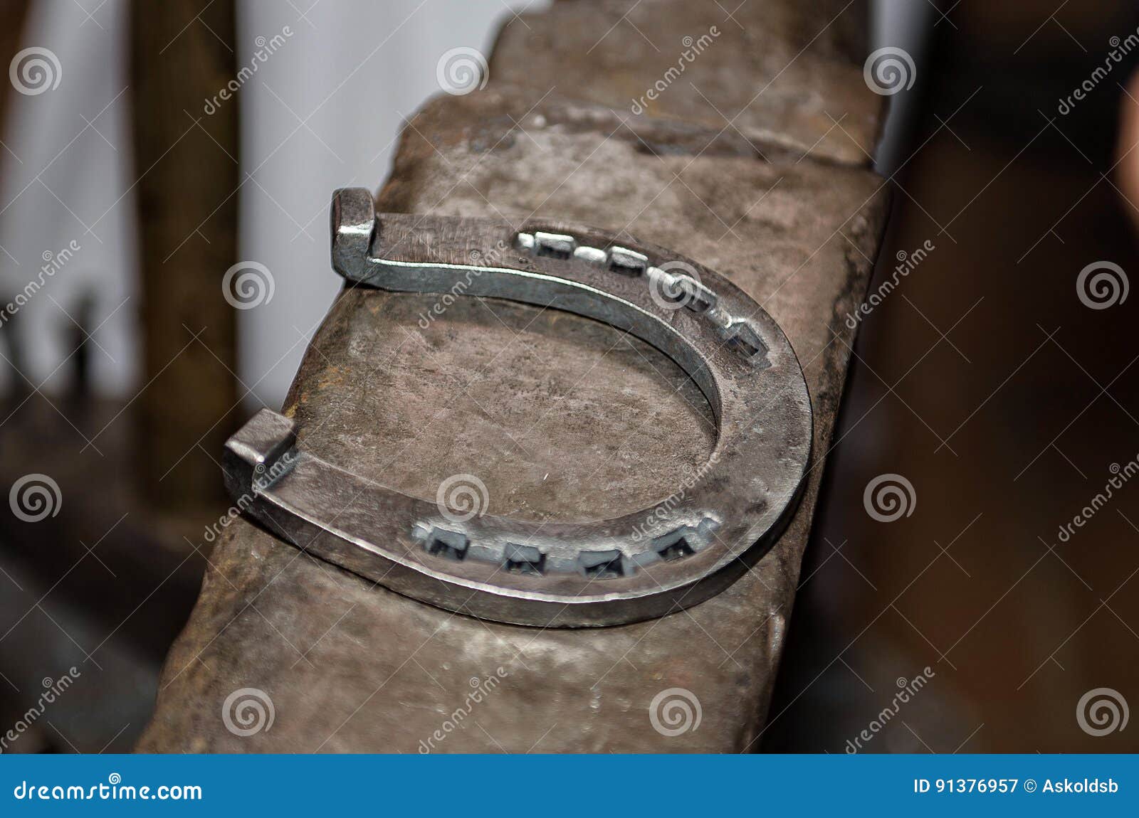 Horse Horseshoe the Blacksmith`s Anvil. Stock Image Image of horse
