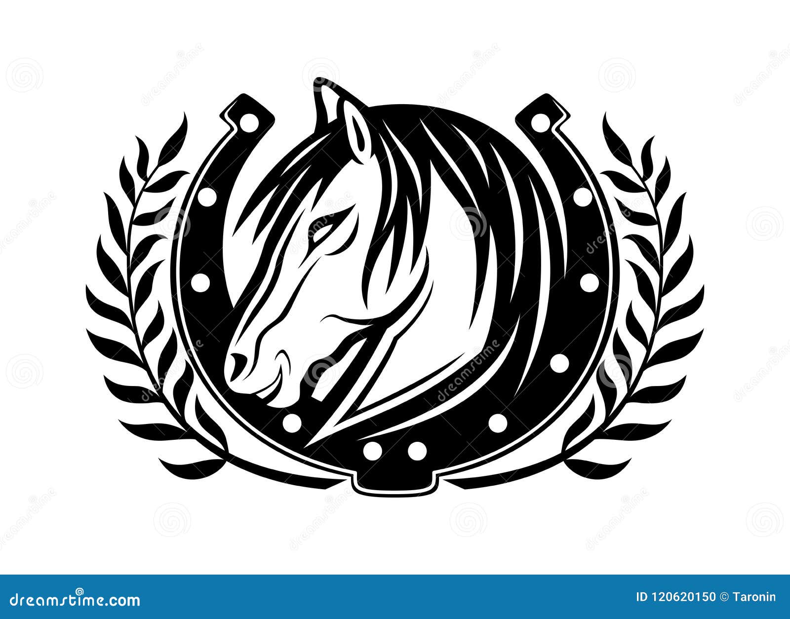 Horse and horseshoe. stock illustration. Illustration of horseshoe ...