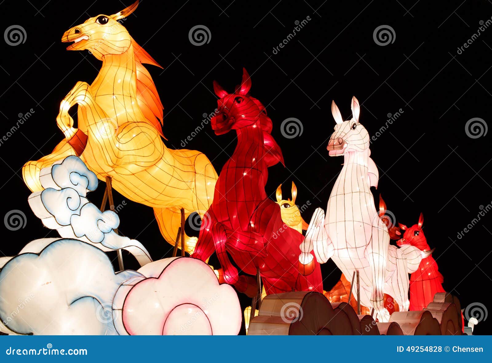 Horse lantern on the cloud stock photo. Image of running 49254828