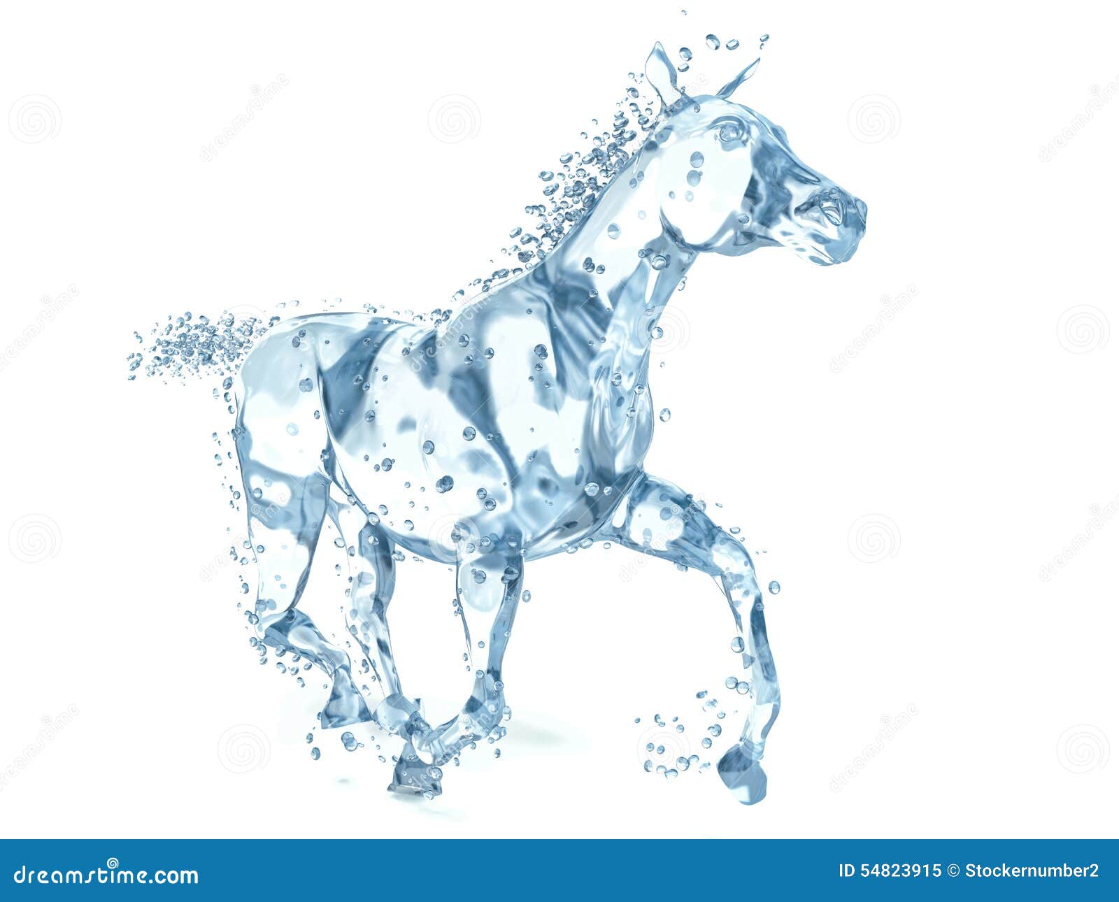 Horse Made of Water. 3d Illustration Stock Illustration Illustration