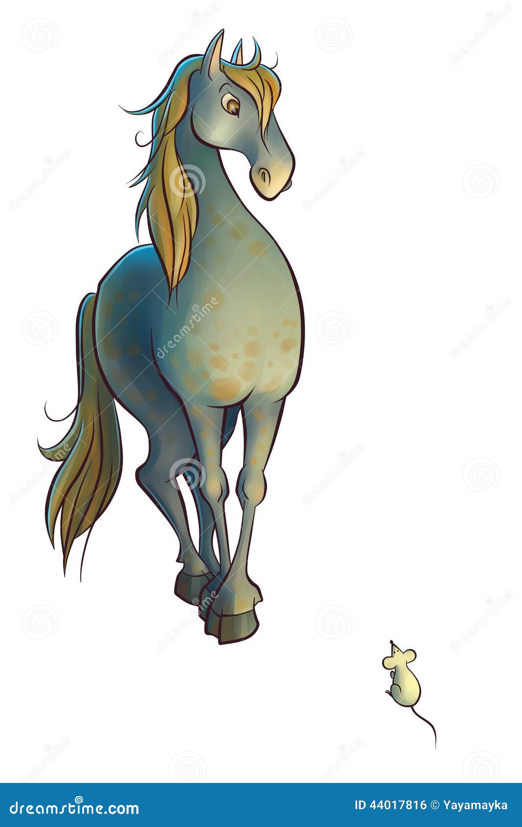 Horse and the mouse stock illustration. Illustration of adventure