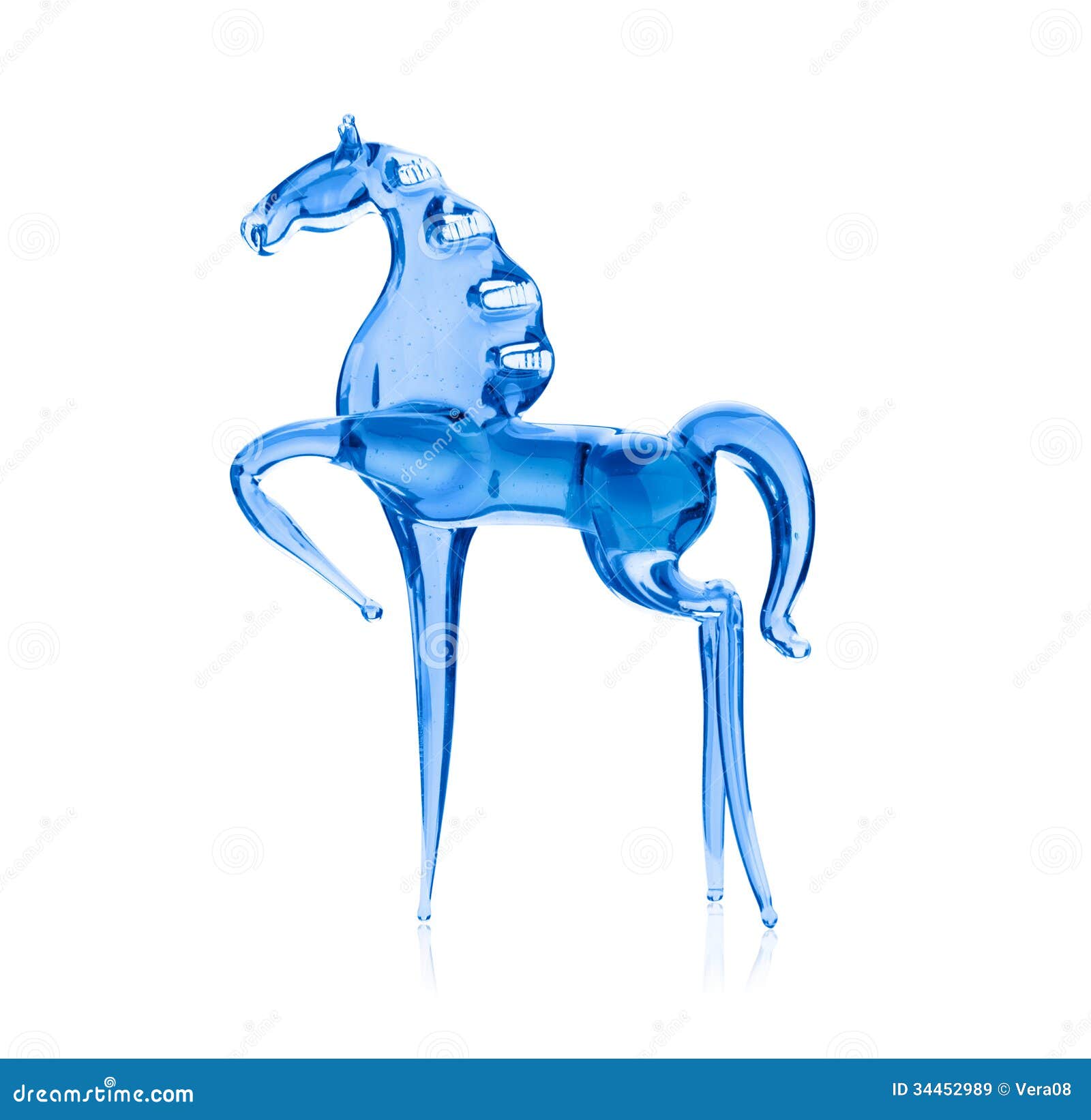 Horse Out of the Blue Glass. Stock Image Image of reflection, shiny