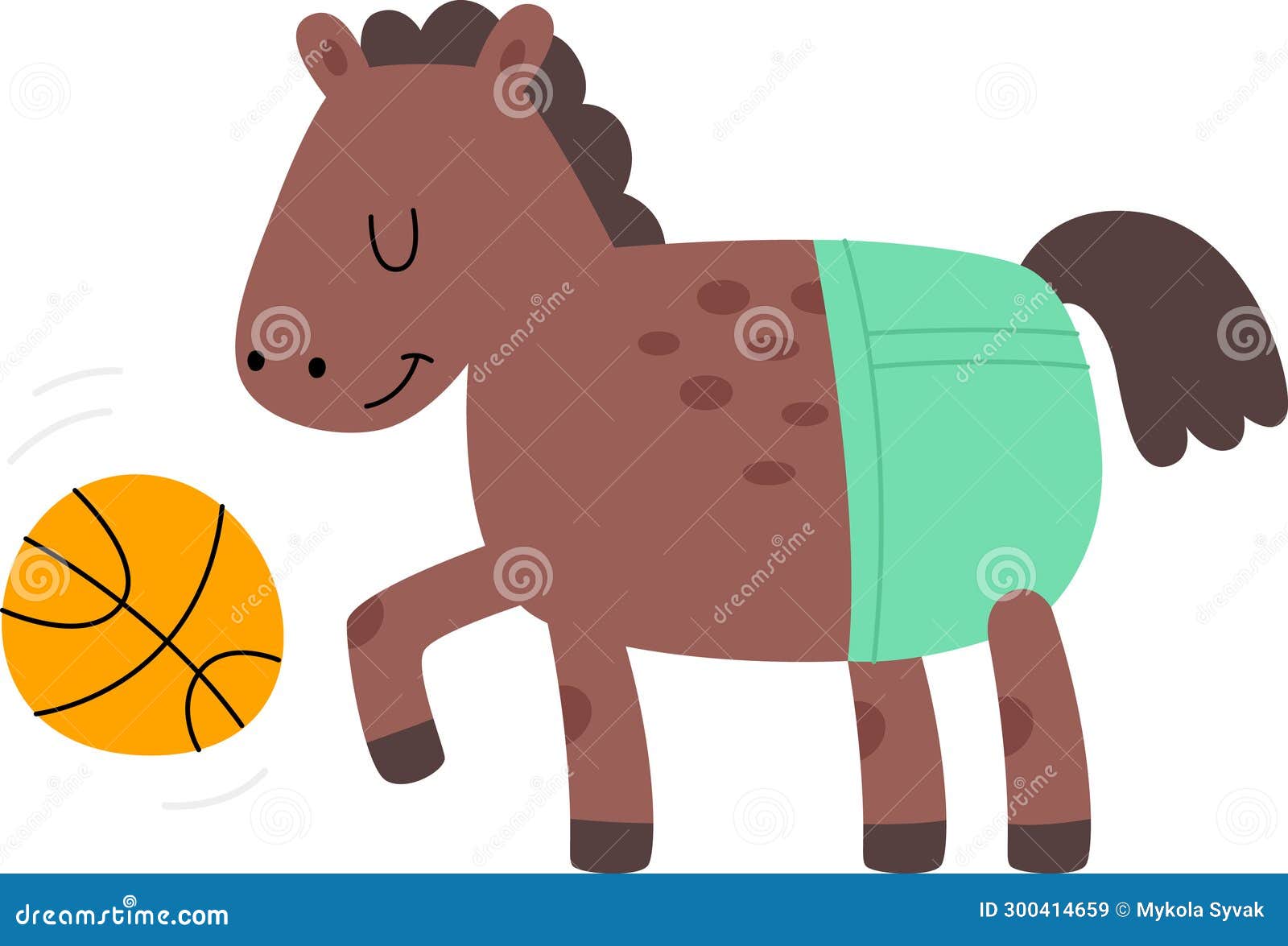 Horse Playing Ball stock illustration. Illustration of mammal 300414659