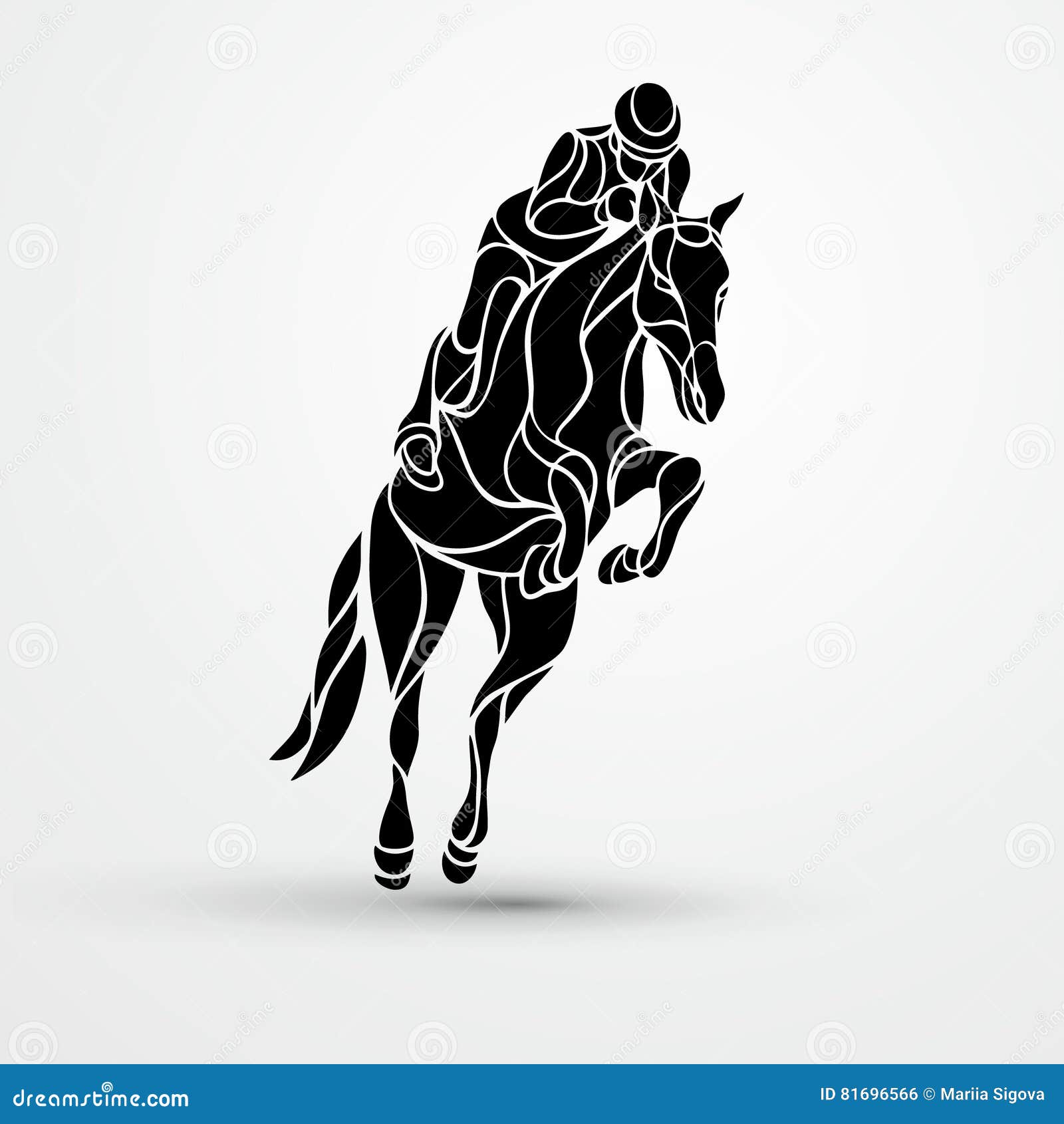Horse Race. Equestrian Sport. Silhouette Of Racing With ...