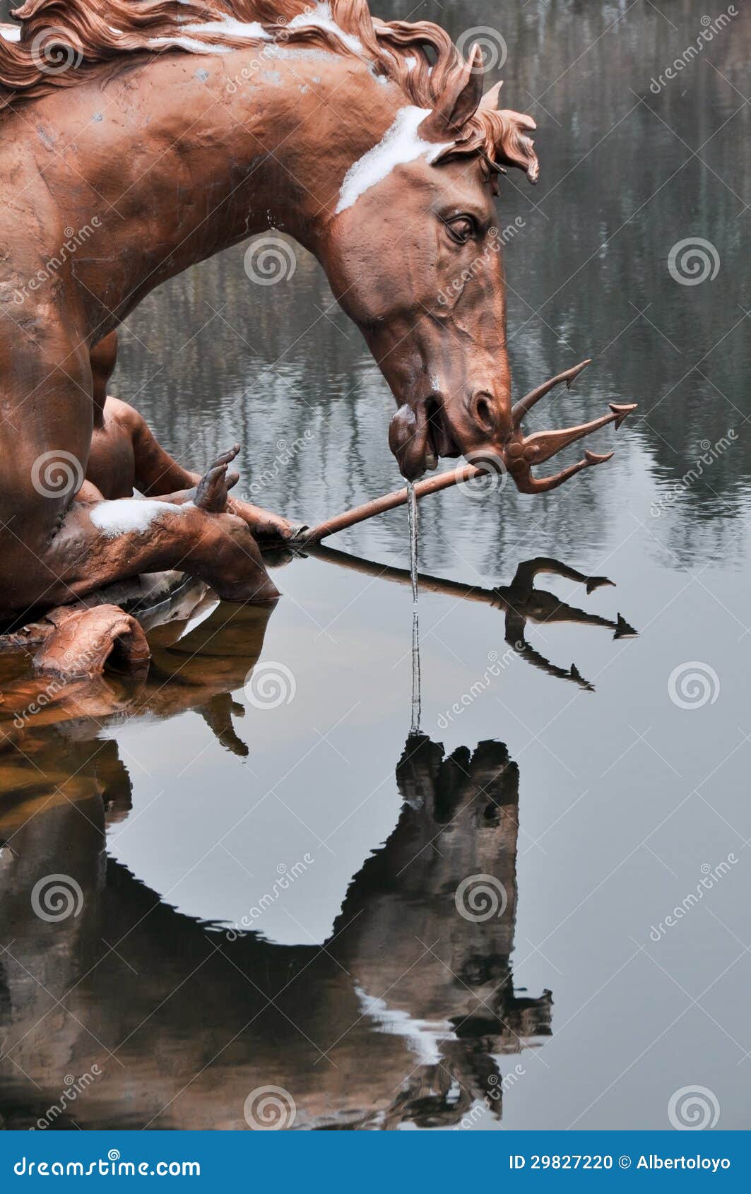 horse race fountain at la granja de san ildefonso palace, spain