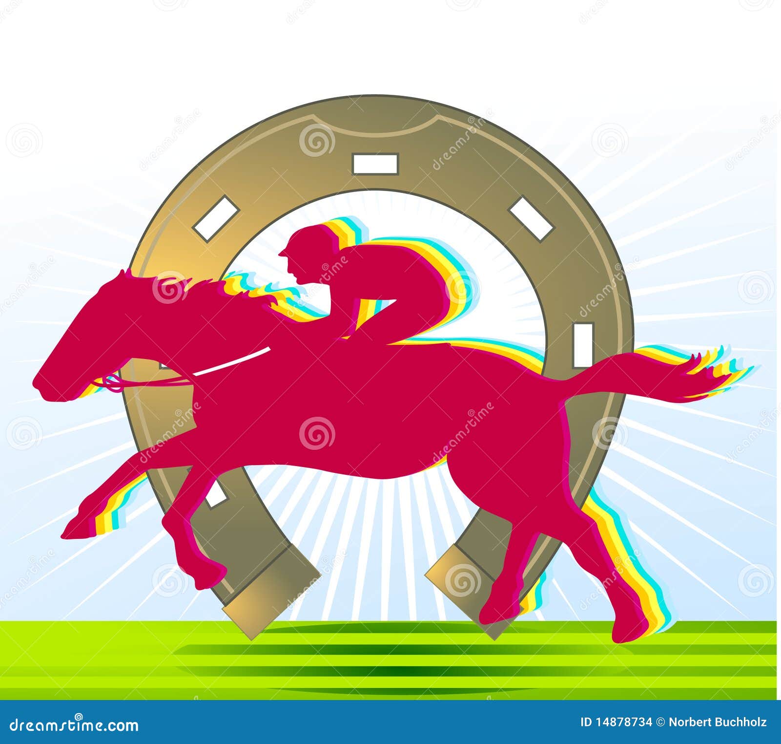 Horseracing and horseshoe stock vector. Illustration of hoof 14878734