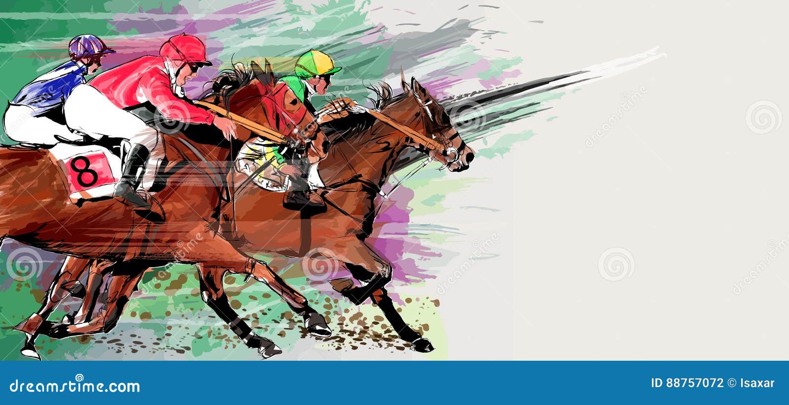 horse racing over grunge background