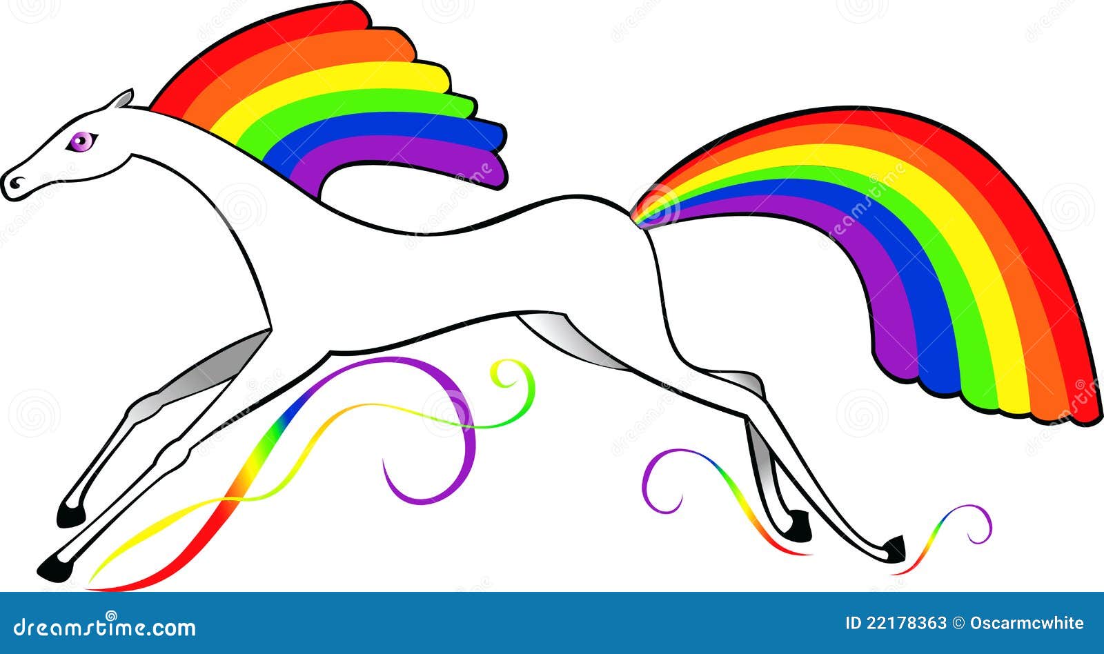 Download A Horse With A Rainbow Mane And Tail Stock Vector ...