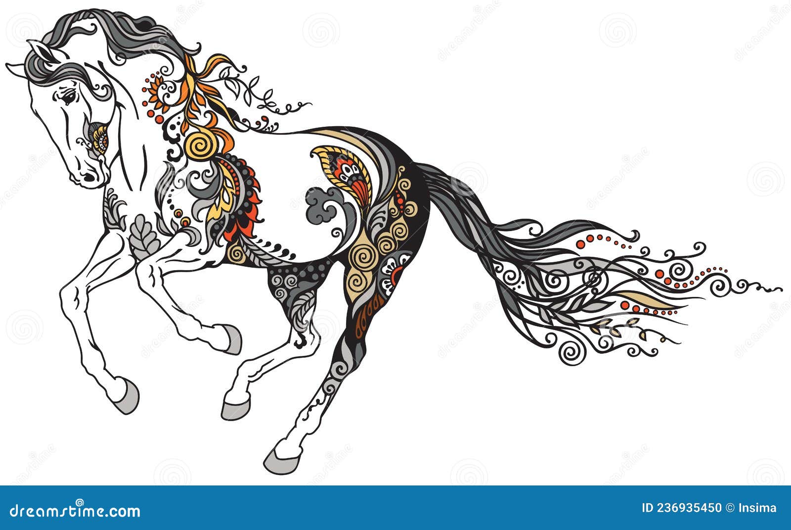 Premium Vector  Vector silhouette of a running horse beautiful horse  vector sketch illustration