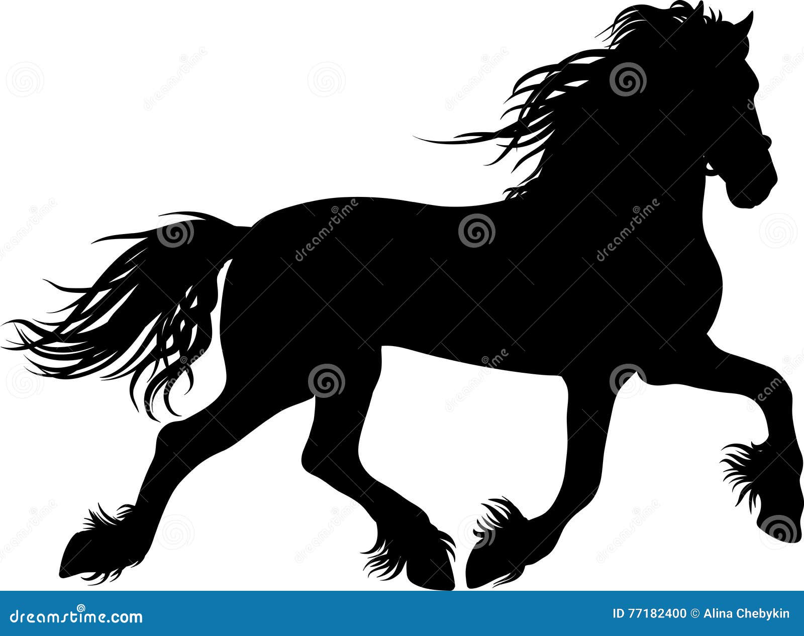 A horse runs stock vector. Illustration of emotions, black 77182400