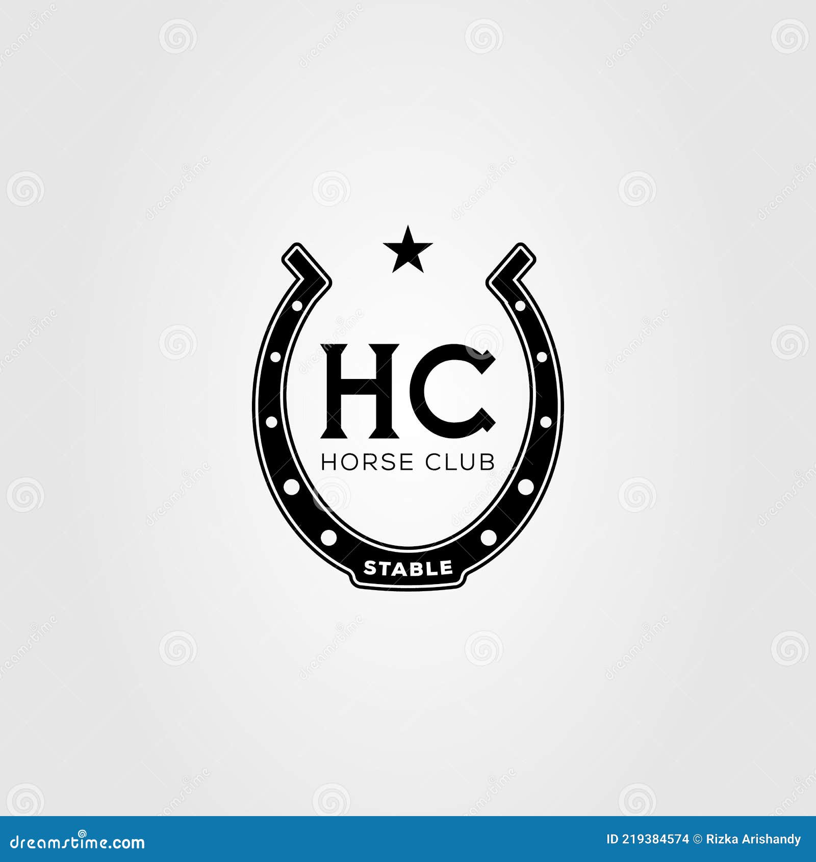 Horse Shoe Stable Logo Vector Illustration Design Stock Vector