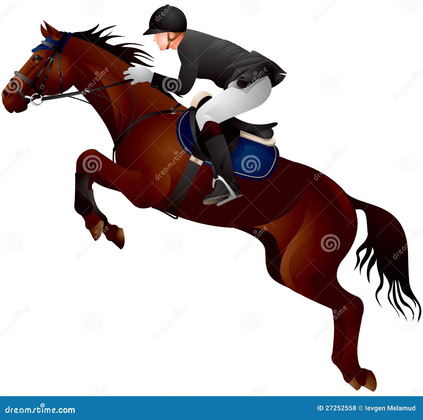 Horse Show jumping stock vector. Illustration of