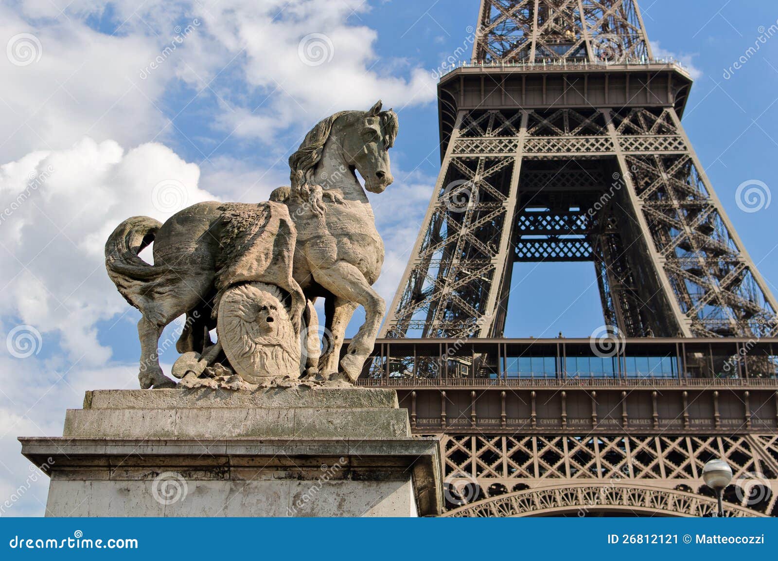 Horse Statue And Eiffel Tower In Paris. Stock Image Image 26812121
