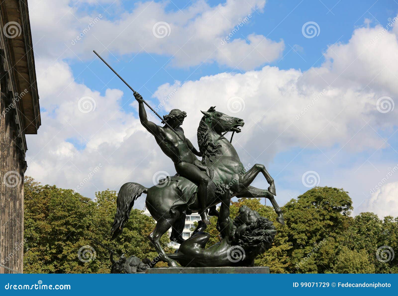 Horse Statue in Front of Museu Called Altes Museum in Berlin Stock