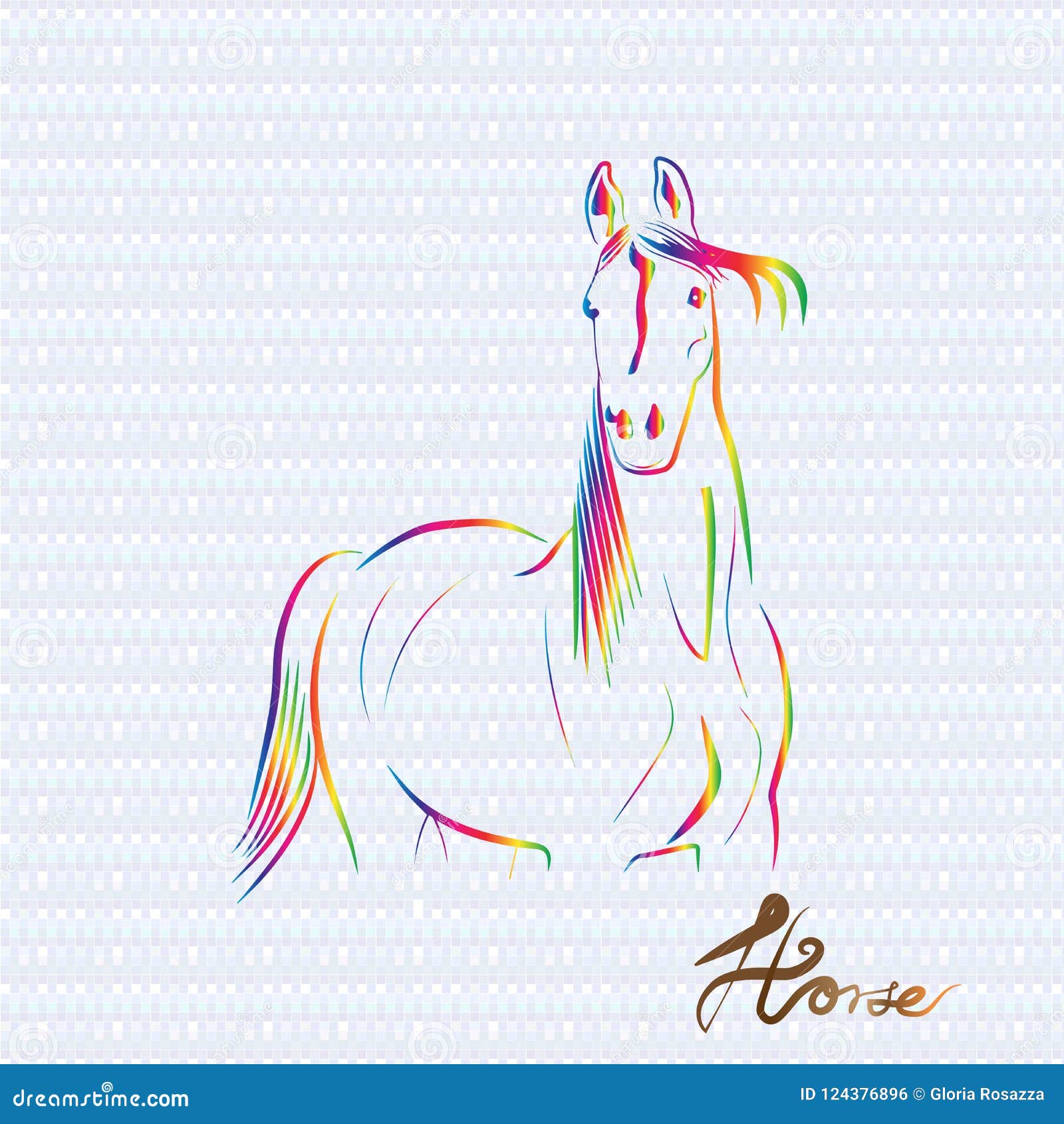 horse stylized logo icon  business card icon  