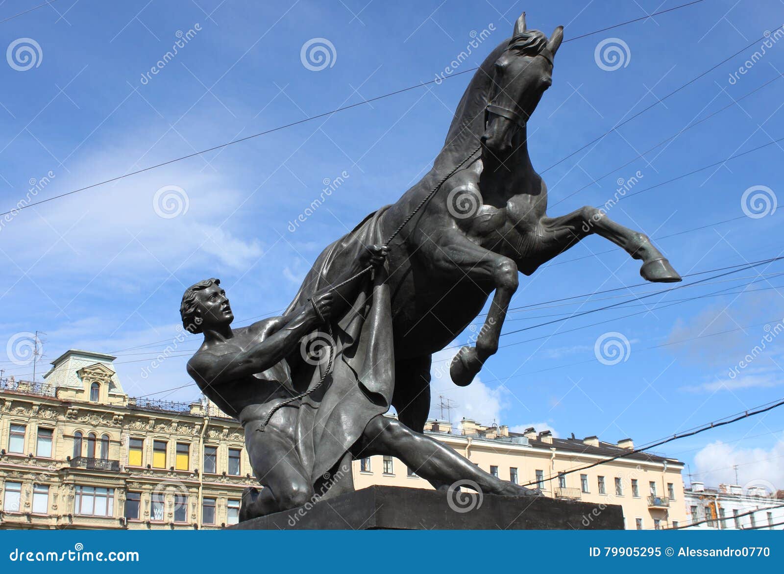 Horse Tamers Statue in St. Petersburg Stock Image - Image of restrain ...