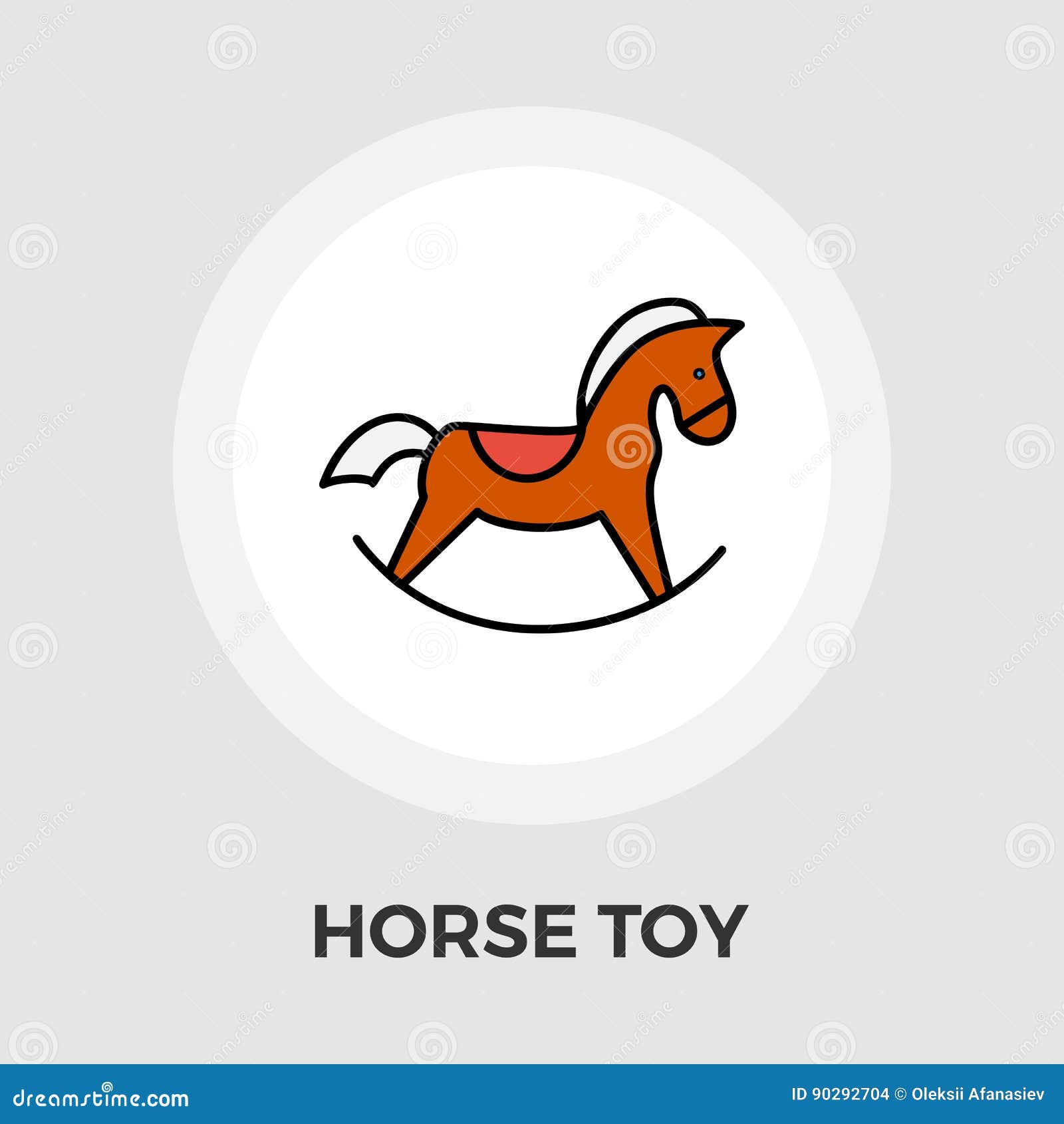 Horse toy vector flat icon stock vector. Illustration of activity