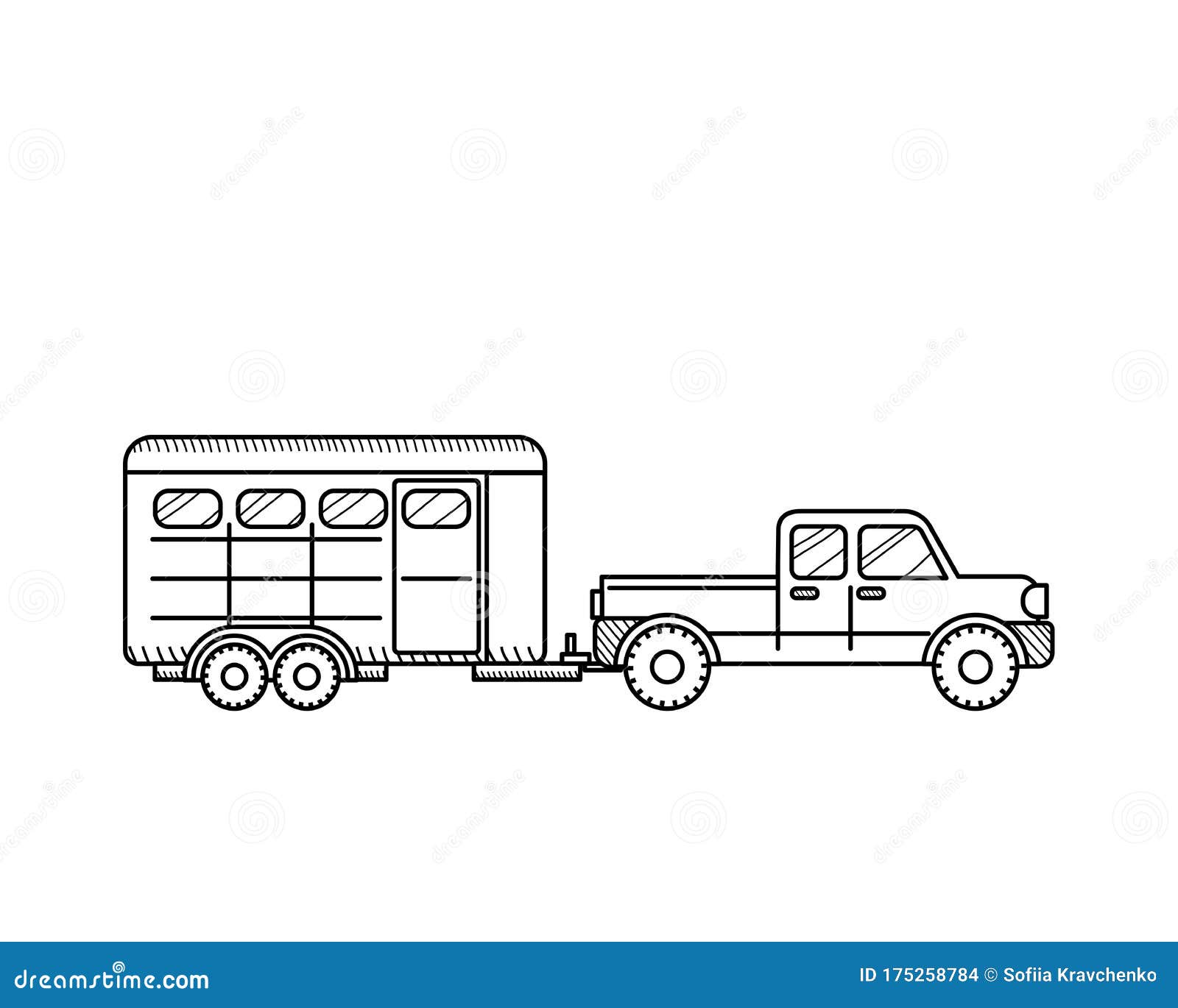 Download Horse Trailer. Black And White. Stock Vector ...