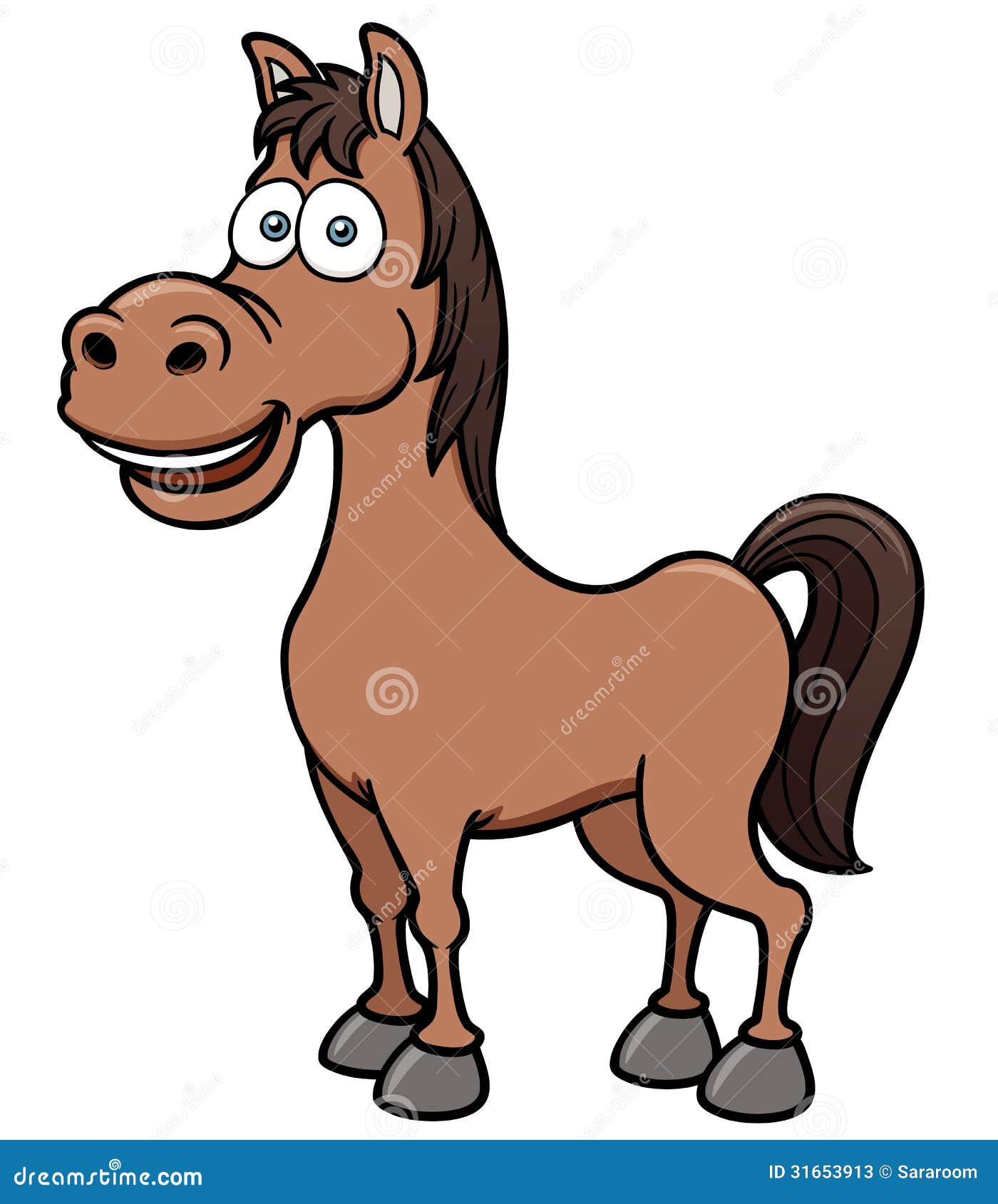 Horse stock vector. Illustration of brown, standing, happy - 31653913