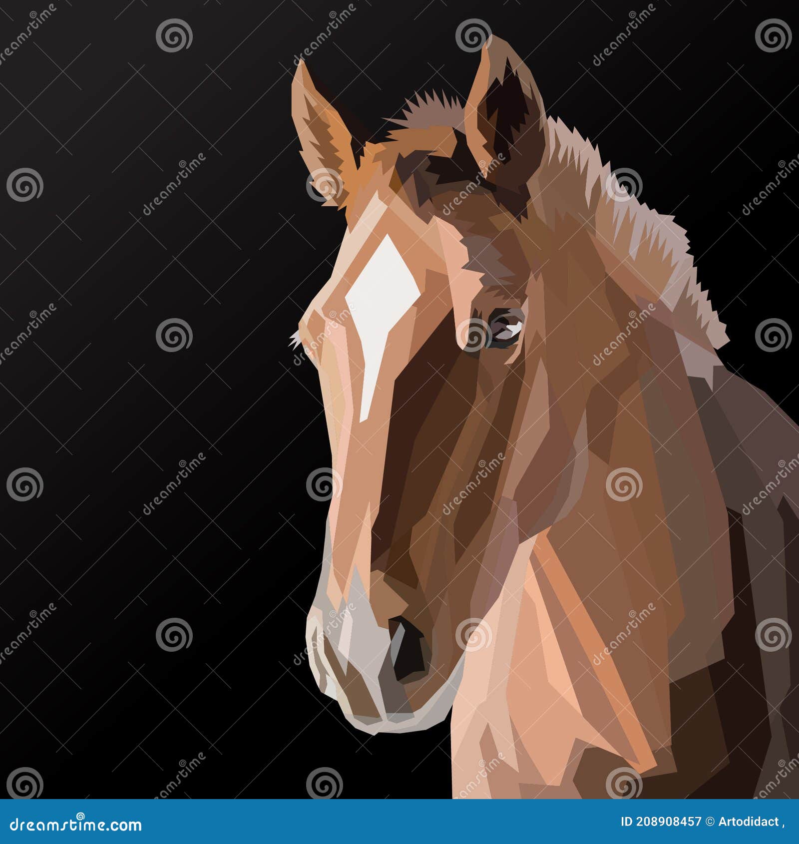 horse  pop art portrait style poster 