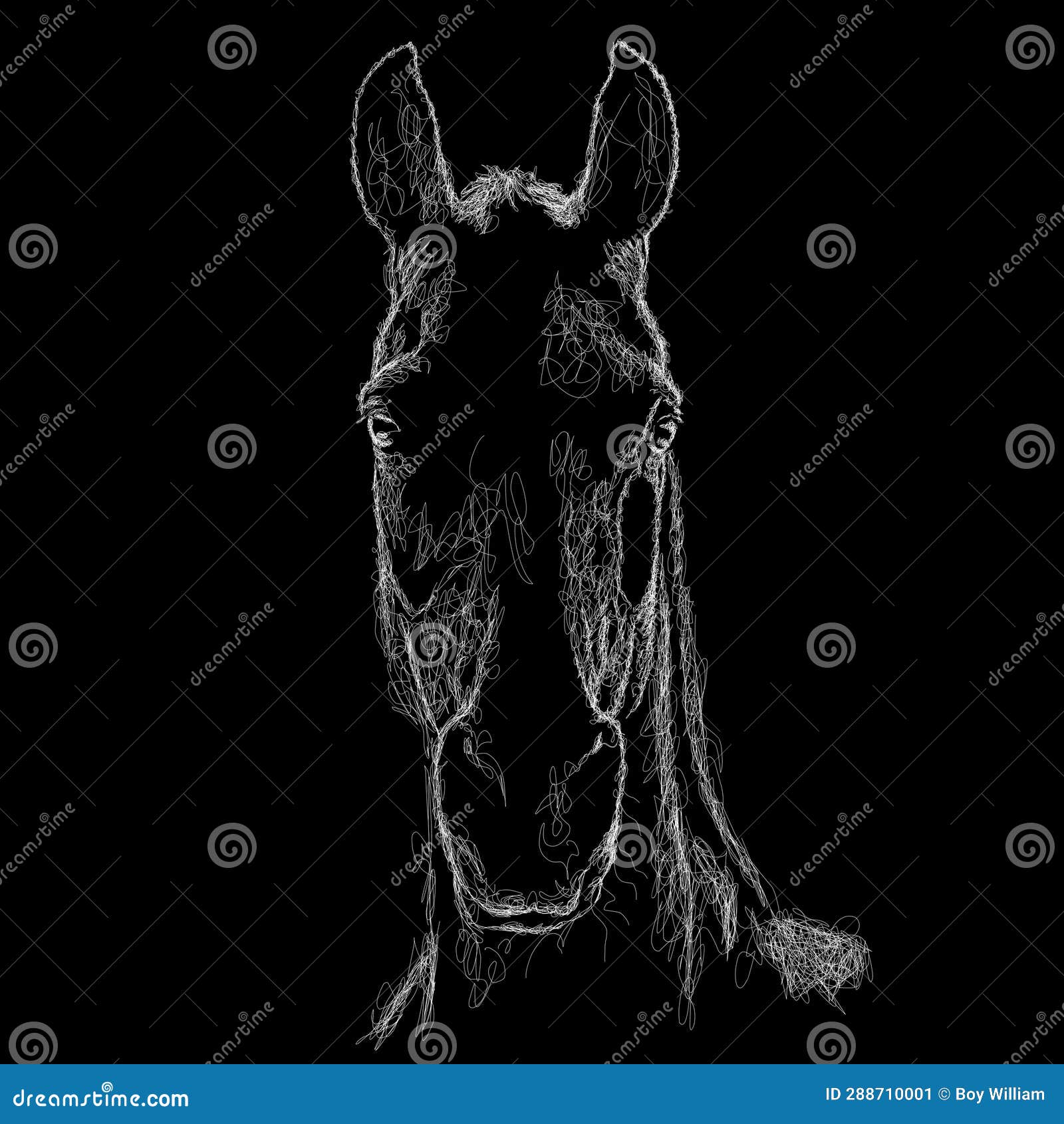 Horse Vector Sketch Illustration, Scribble Art Stock Vector