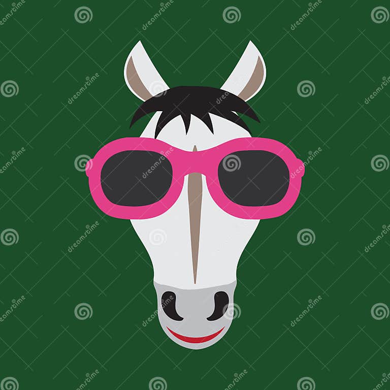 Horse wearing glasses. stock vector. Illustration of isolated 47465731