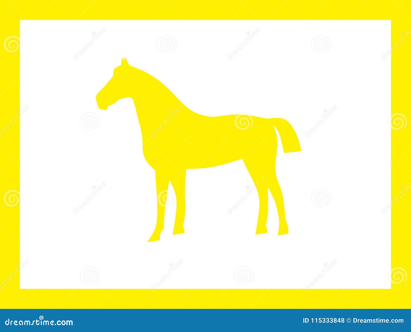 Horse Yellow Design stock illustration. Illustration of handdrawn ...