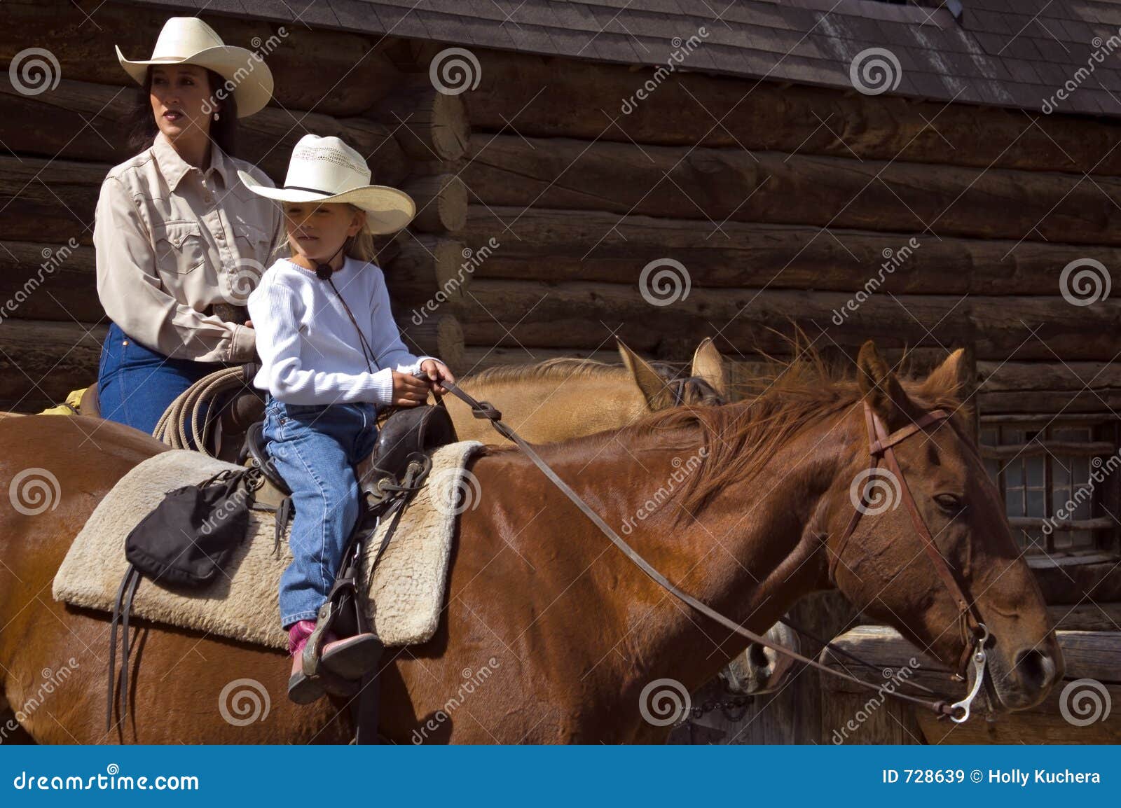 Horseback Mother and Daughter Stock Image Image of ride, equus 728639
