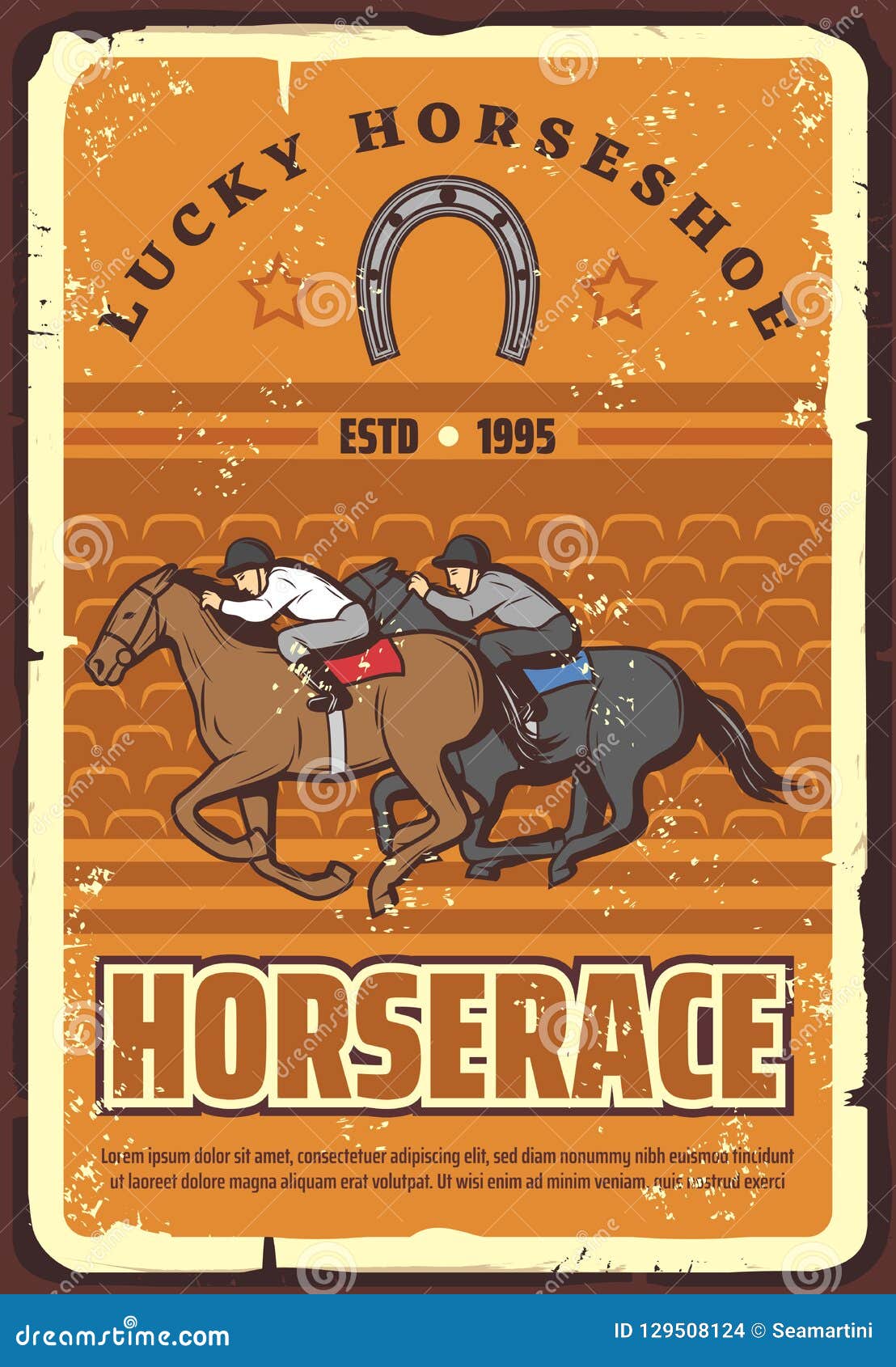 Horserace and Equestrian Sport, Retro Vector Stock Vector ...