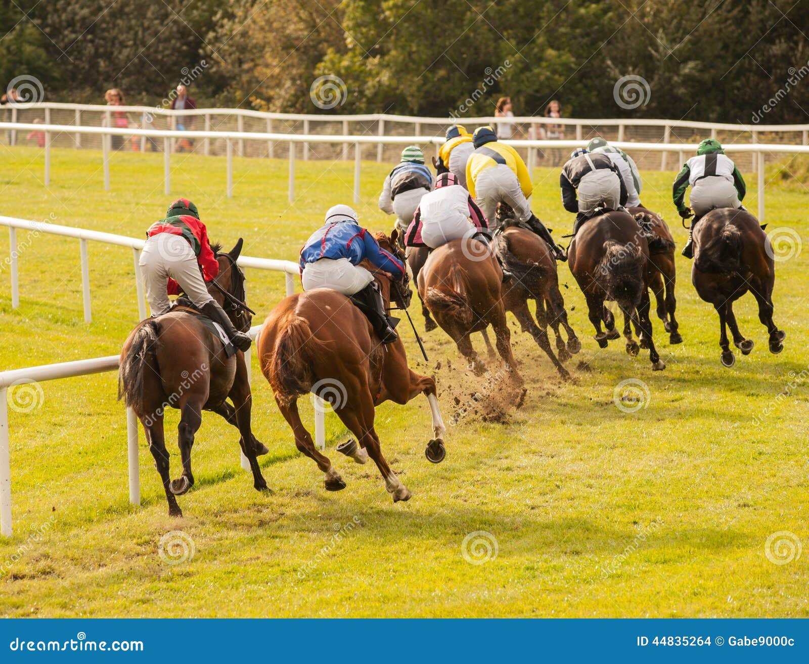 Horses Racing Down the Track Stock Photo Image of horseman, track