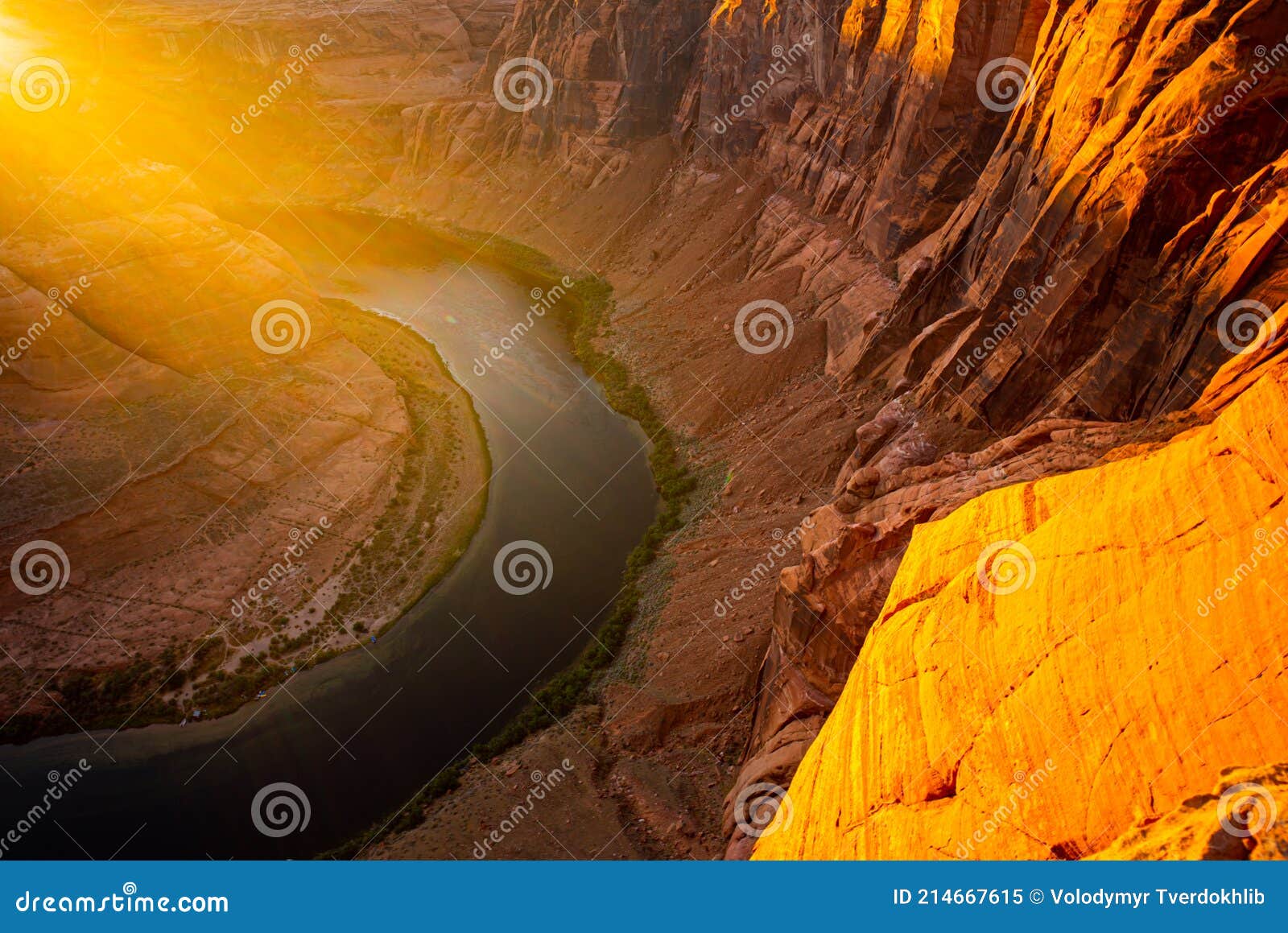 Horseshoe Bend by Grand Canyon at Sunset. Grand Canyon. Stock Image