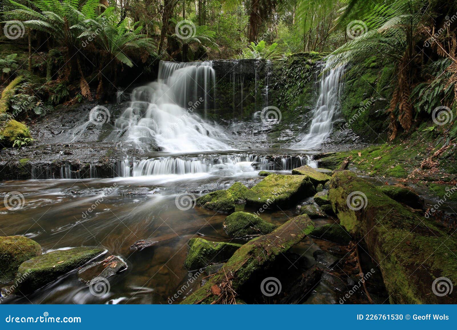 Horseshoe Falls in the Tasmanian Wilderness in Australia Stock Photo