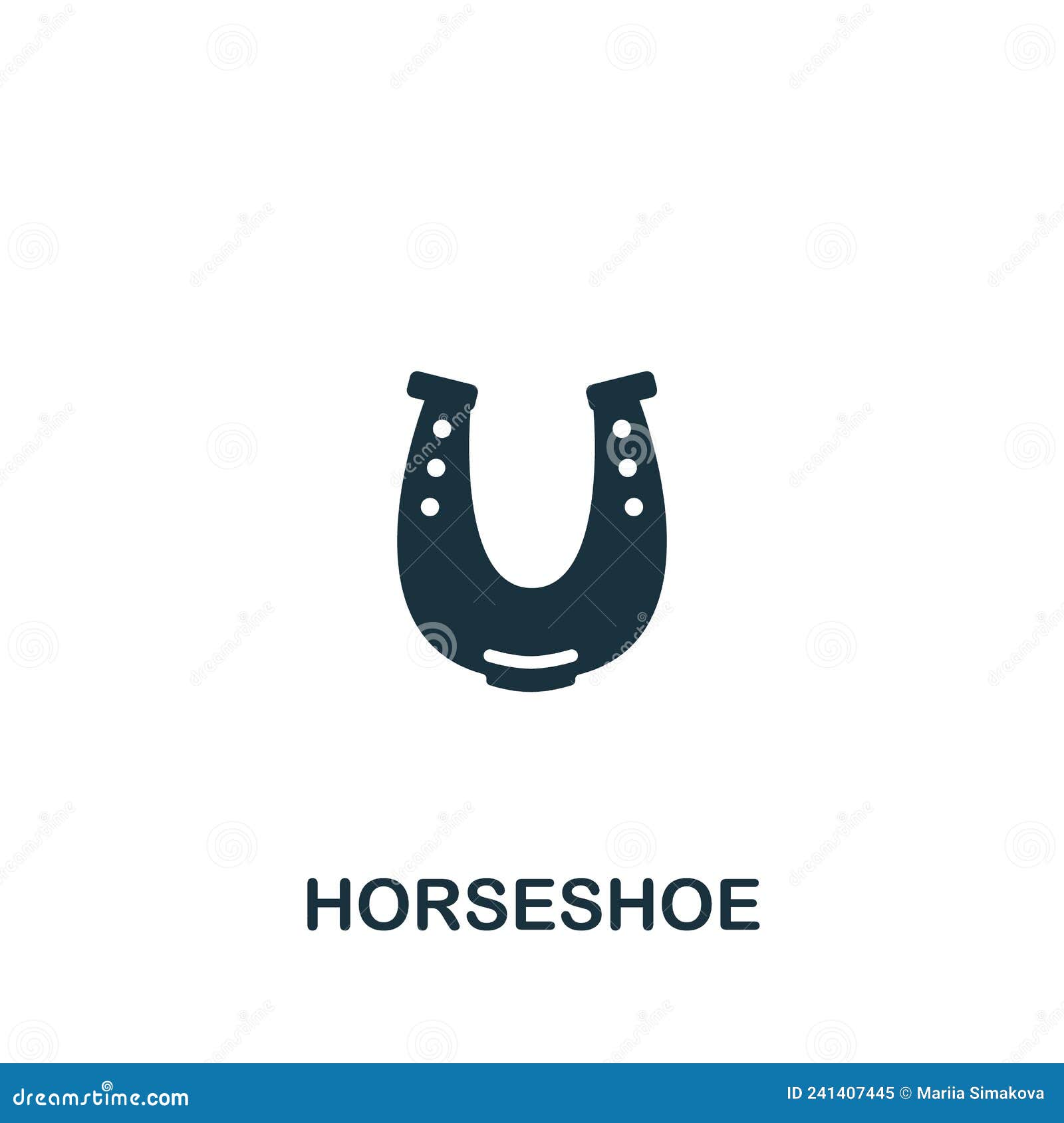 Horseshoe Icon. Monochrome Simple Horseshoe Icon for Templates, 