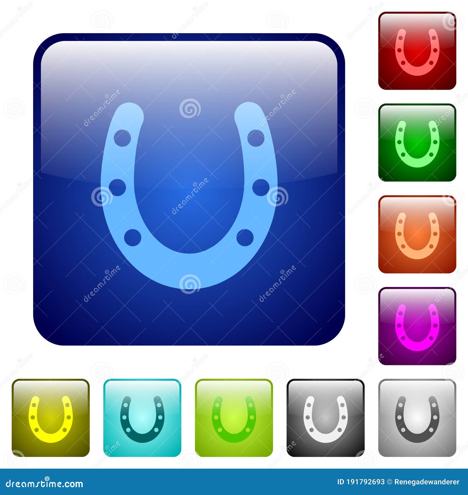 horseshoe color square buttons