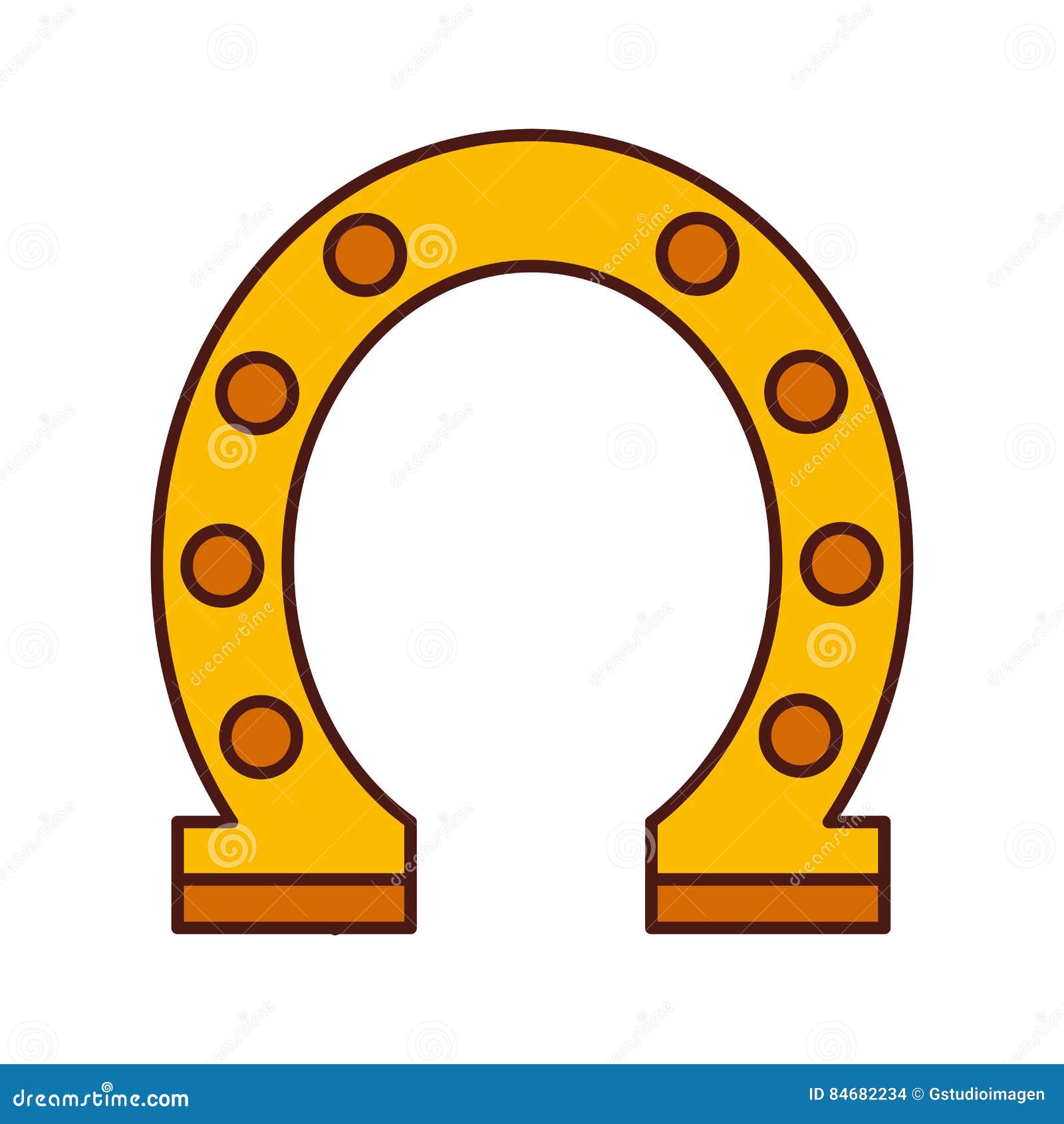Horseshoe Luck Isolated Icon Stock Illustration Illustration of