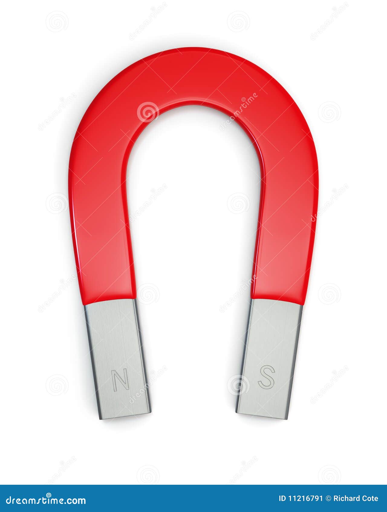 Horseshoe Magnet Isolated on White Stock Image - Image of polarity