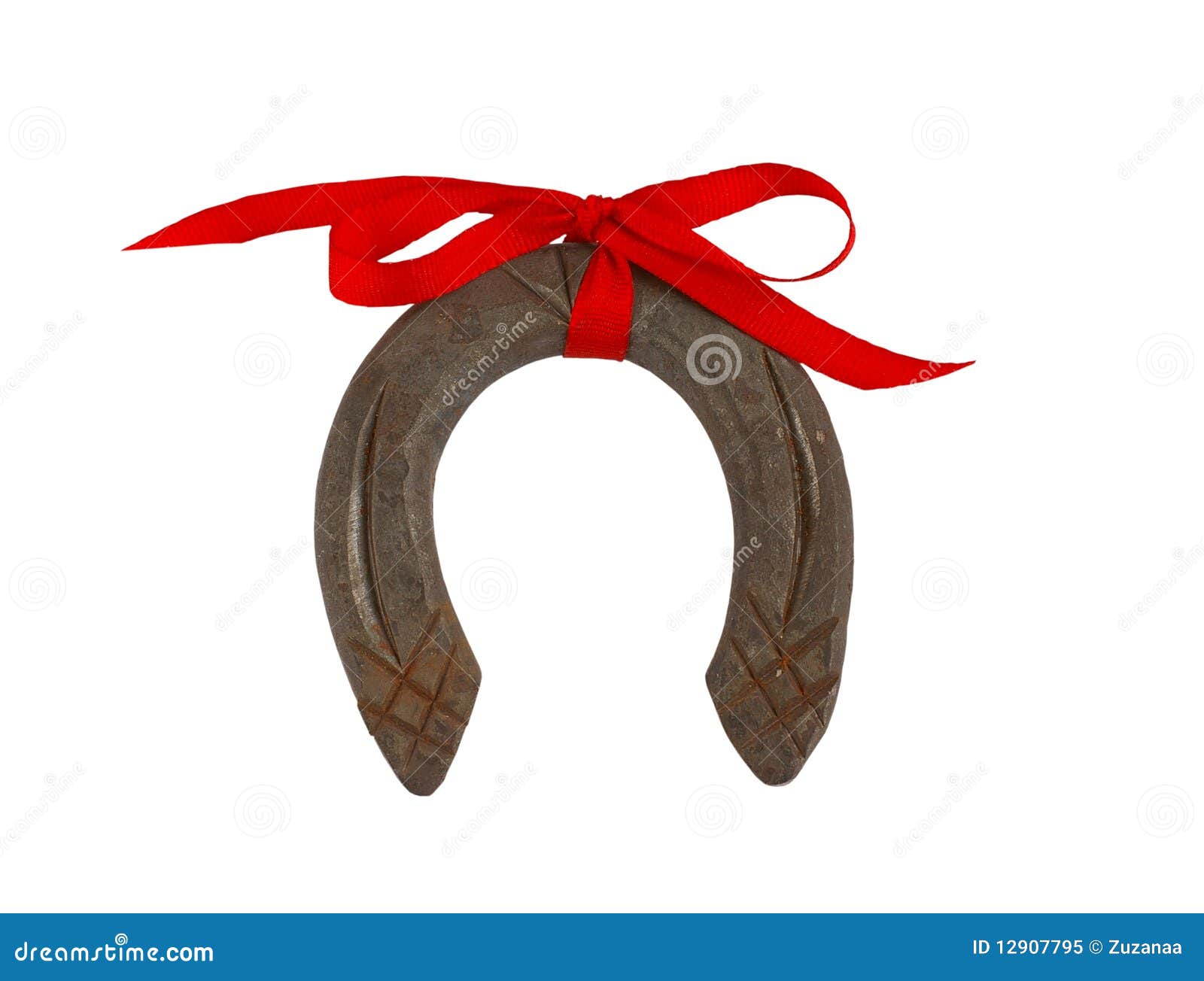 Horseshoe with a Red Ribbon Stock Image Image of hoof, metal 12907795