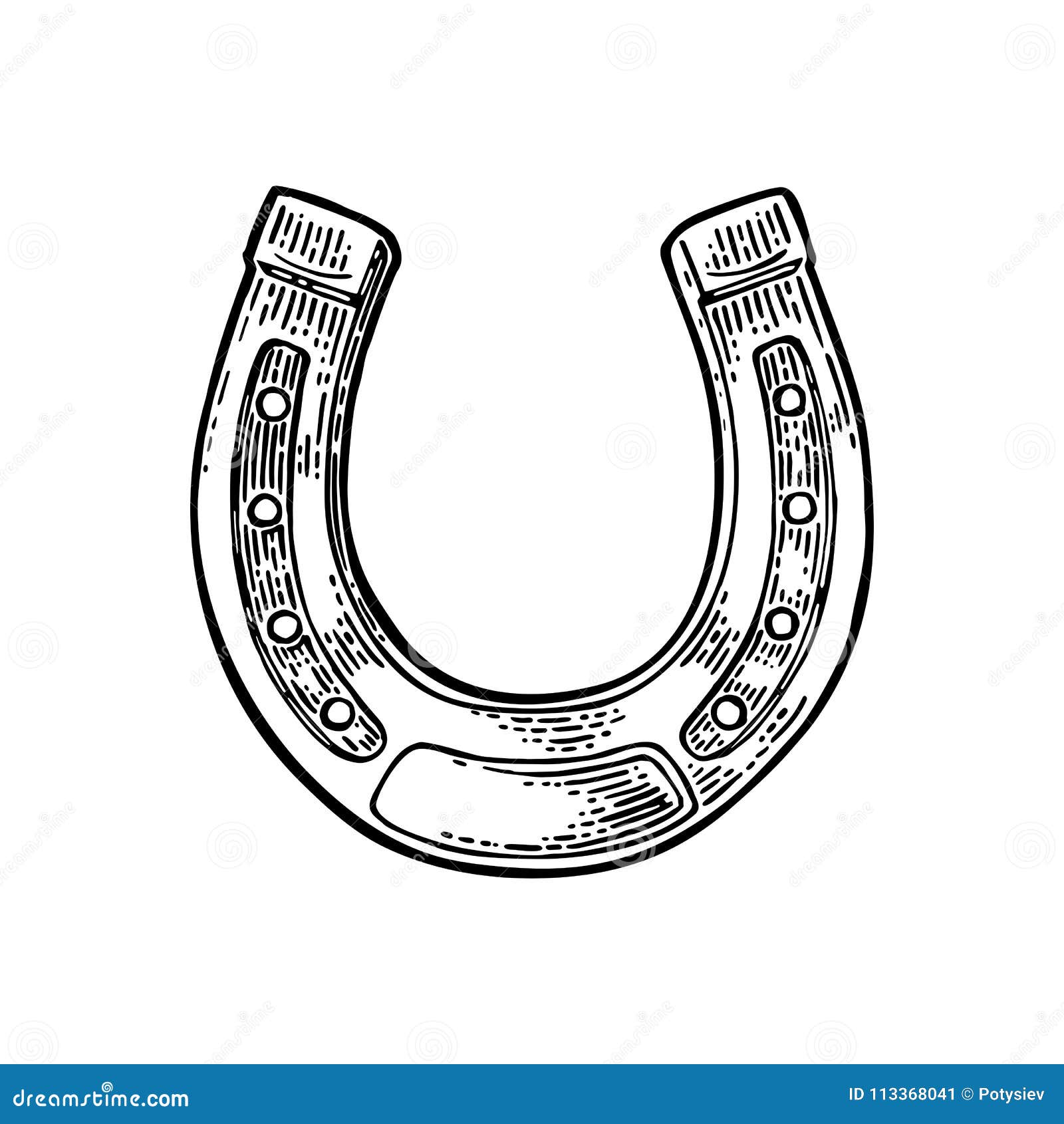 Horseshoe. vintage vector engraving illustration. Horseshoe. vintage vector  color engraving illustration for info graphic, | CanStock